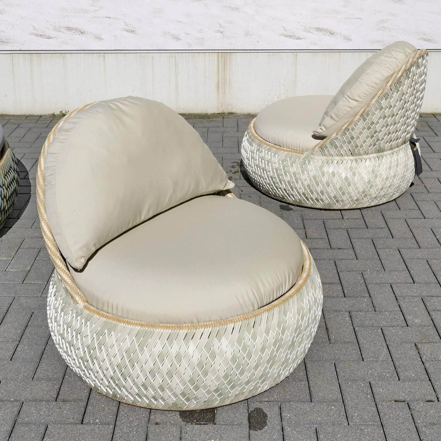 DEDON - Sessel Dala Bezug Stoff Natura Laurel Geflecht Dedon-Faser Ibiza Gestell Aluminium Weiss - 7
