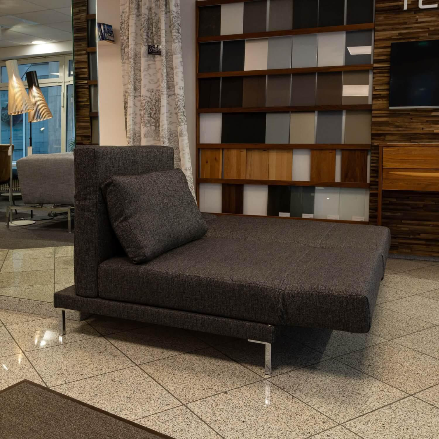 Franz Fertig - Schlafsofa Riga XL 933500 Stoff E4065 Grau Metallfuß Verchromt - 10