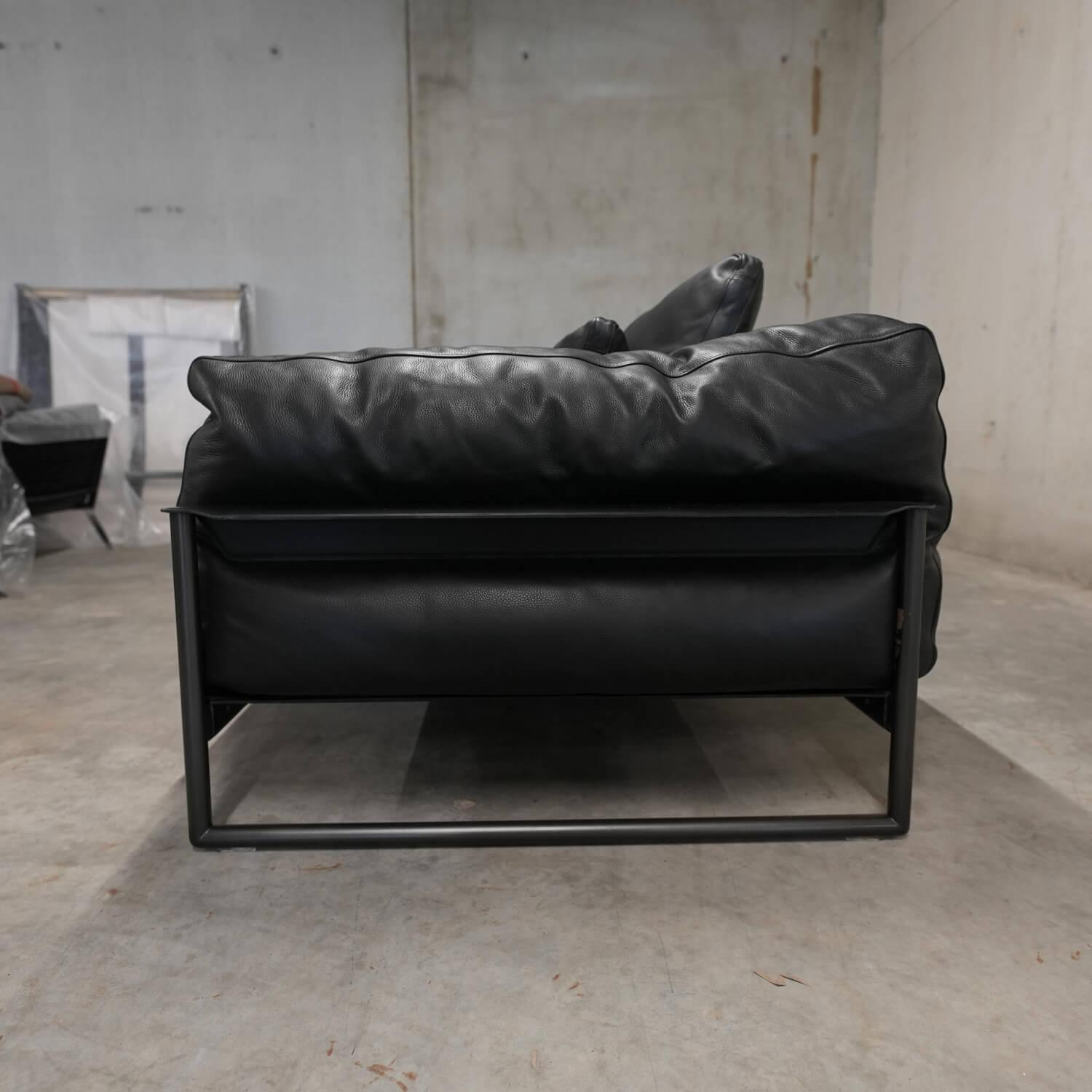 Flexform - Sofa Zeno Light Bezug Leder Pelle Deluxe Schwarz Füße Metall Brüniert - 5