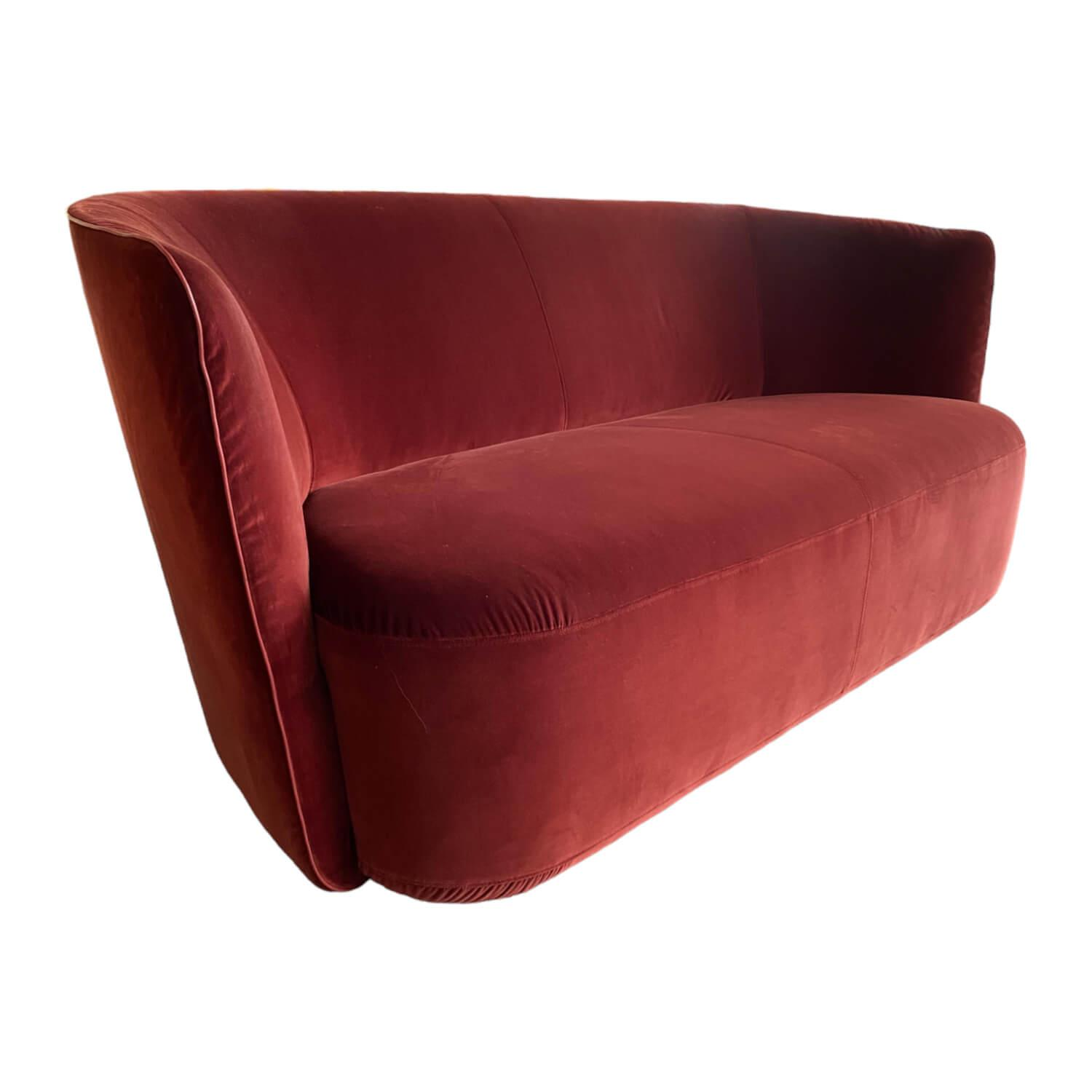 Christine Kröncke - Sofa Ophelia cover fabric chestnut red-brown frame solid wood - 1