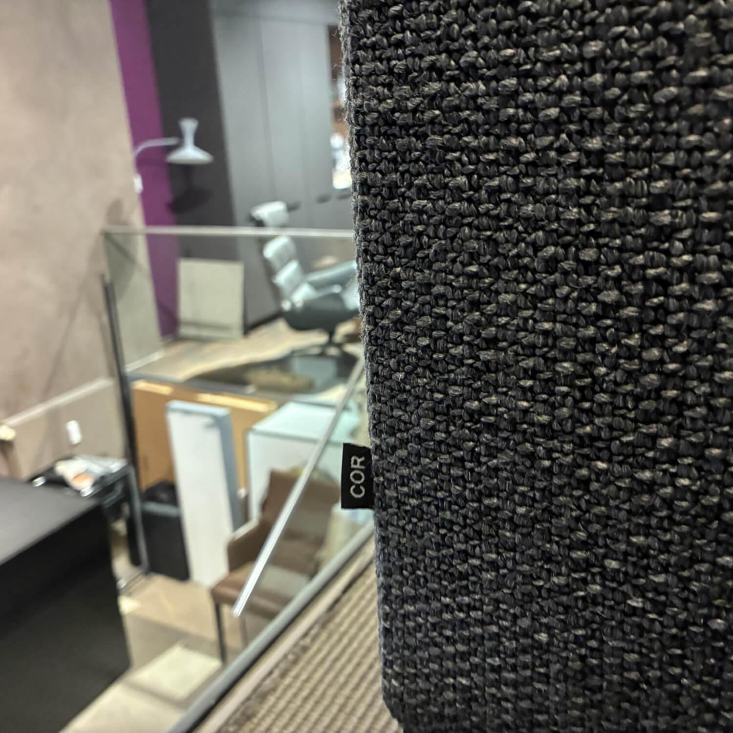 COR - Ecksofa Mell Lounge Edition 148001 Stoff 5016 Mittelgrau Metallgestell Schwarz Pulverbeschichtet - 2