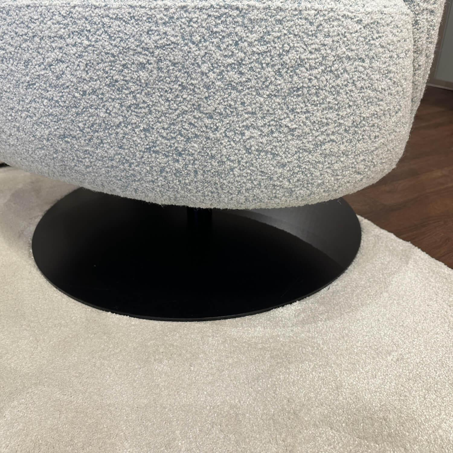 Werther - Sessel Salon Filippo Uecher Stoff Scapigliata 80 Seafoam Beige Blau Drehteller Schwarz - 4