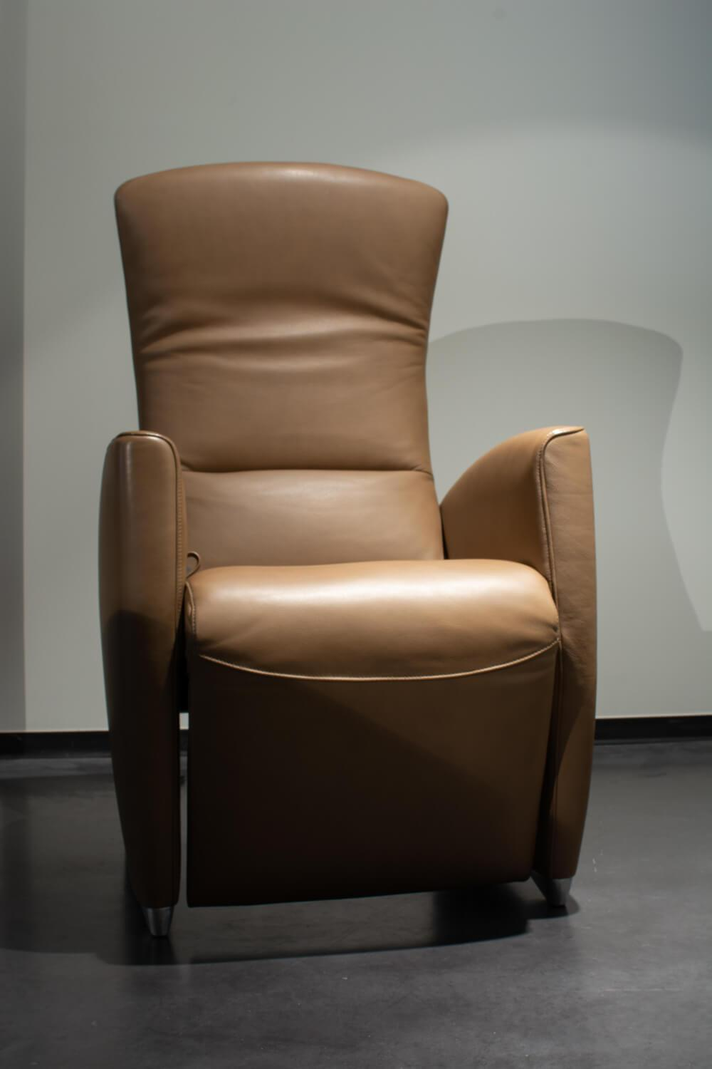 Jori - Relaxsessel Vinci Bezug Leder Select Rust Dekorative Beine Buche Schwarz - 2