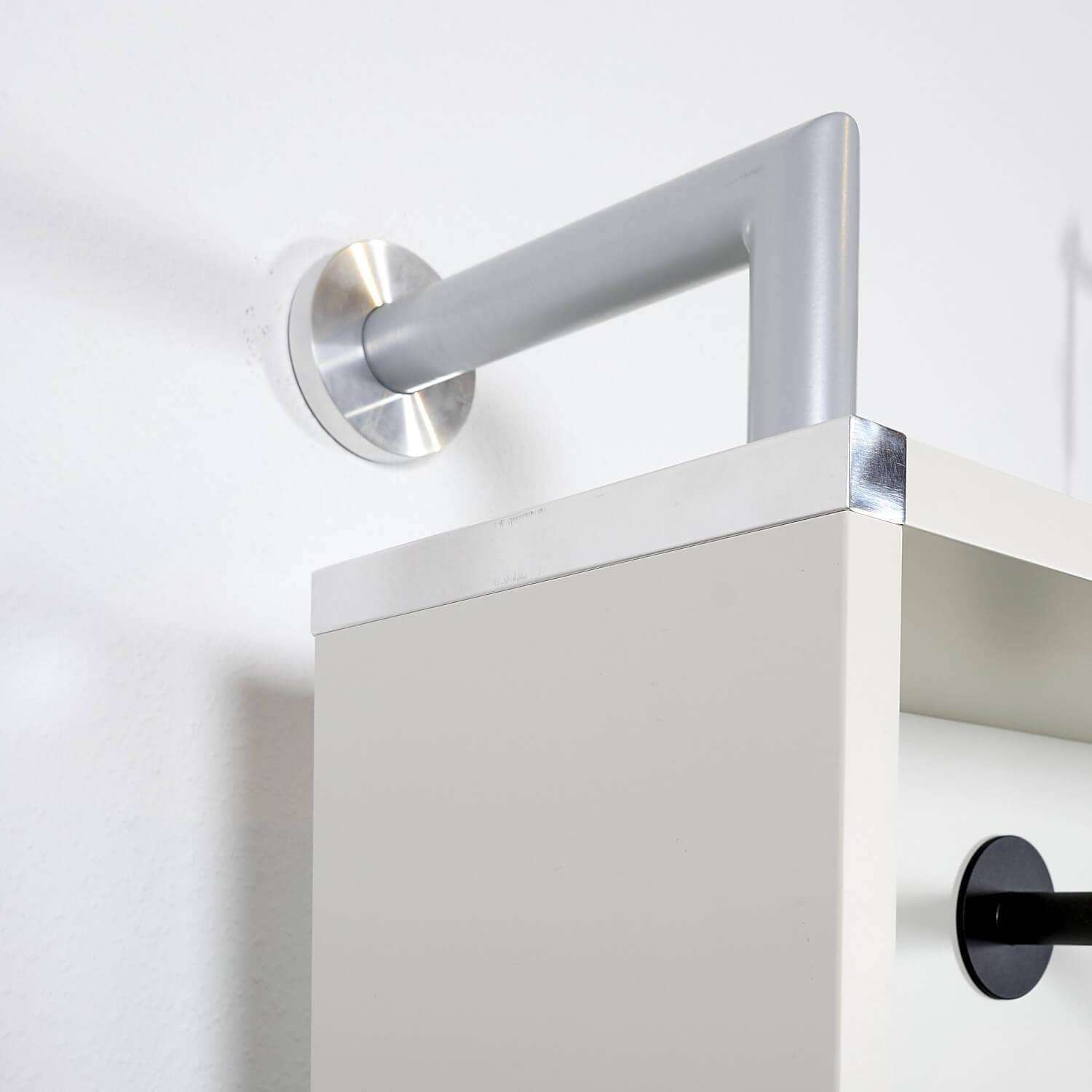 Eigene Herstellung - Wandgarderobe Yalou Korpus MDF Weiß Rückwand Spiegel Rohre Stahl Pulverbeschichtet - 8