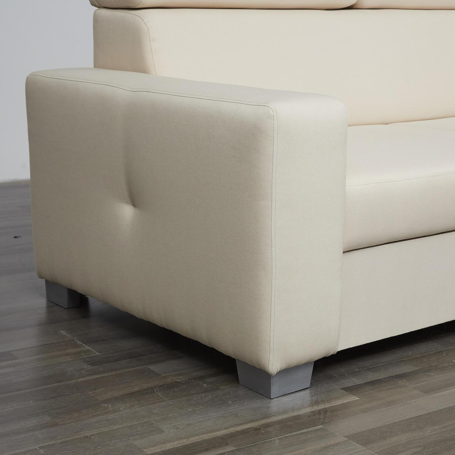 Max Winzer - Eckgarnitur DiscMit Stauraum Und Sitztiefenverstellung Stoff Beige Gestell Silber - 18