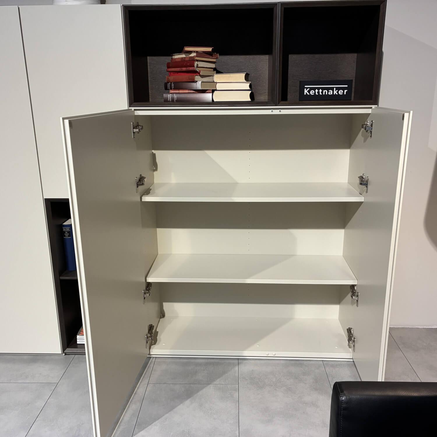 Kettnaker - Schrankkombination Alea Lack Kiesel Grau Absetzung Eiche Nero Inklusive Einteilung - 6