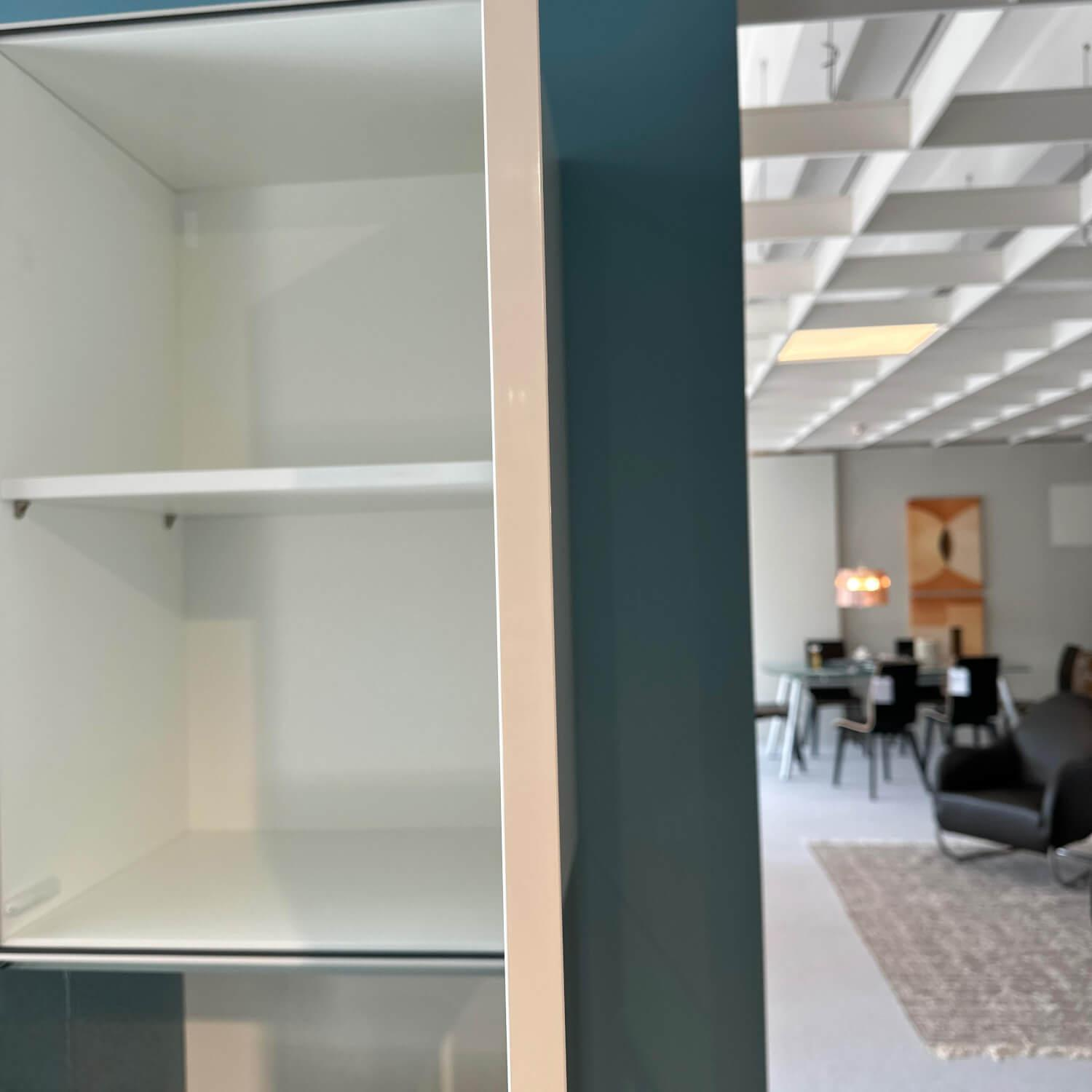 Hülsta - Vitrine Gentis Rechts Lack Hochglanz Reinweiss Mit Beleuchtung Und Funkfernbedienung - 2