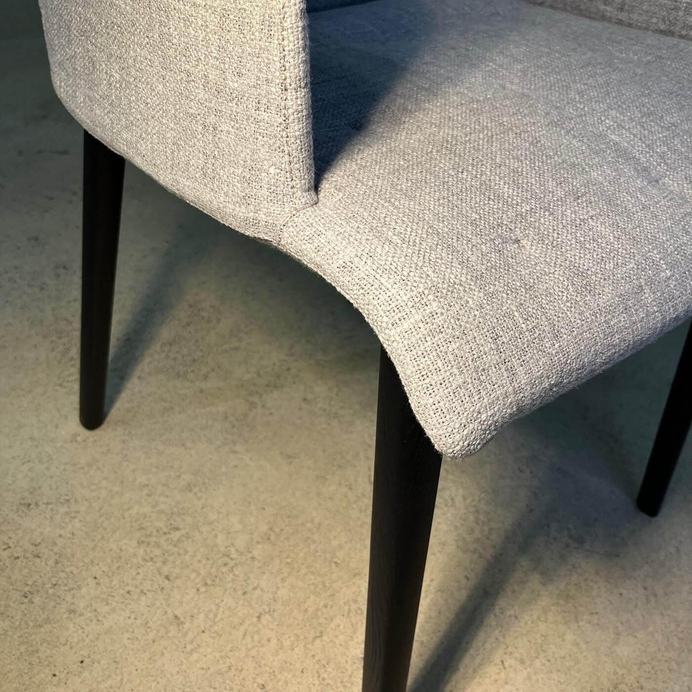 Walter Knoll - Stuhl Liz Wood 1321 Stoff Glint Ash Grau Gestell Eiche Schwarz Geflammt Geölt Inklusive Kunststoffgleiter - 9