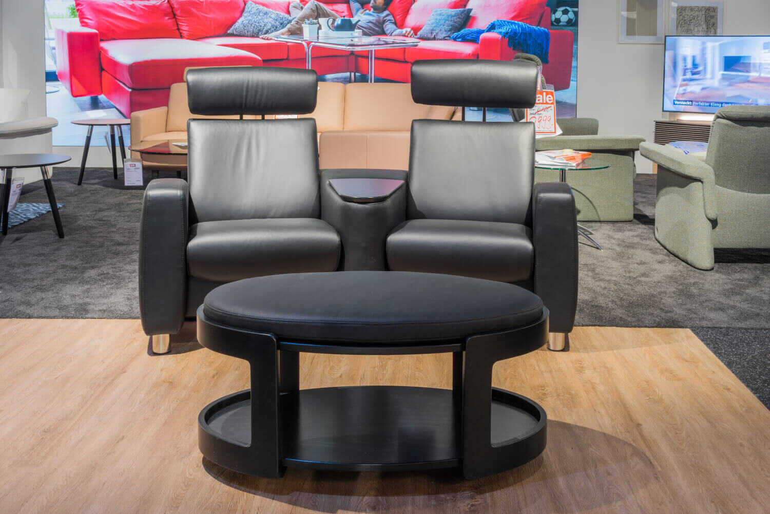 DSC00346-1500 Stressless - Heimkino Arion Leder Schwarz Mit Hocker - 6