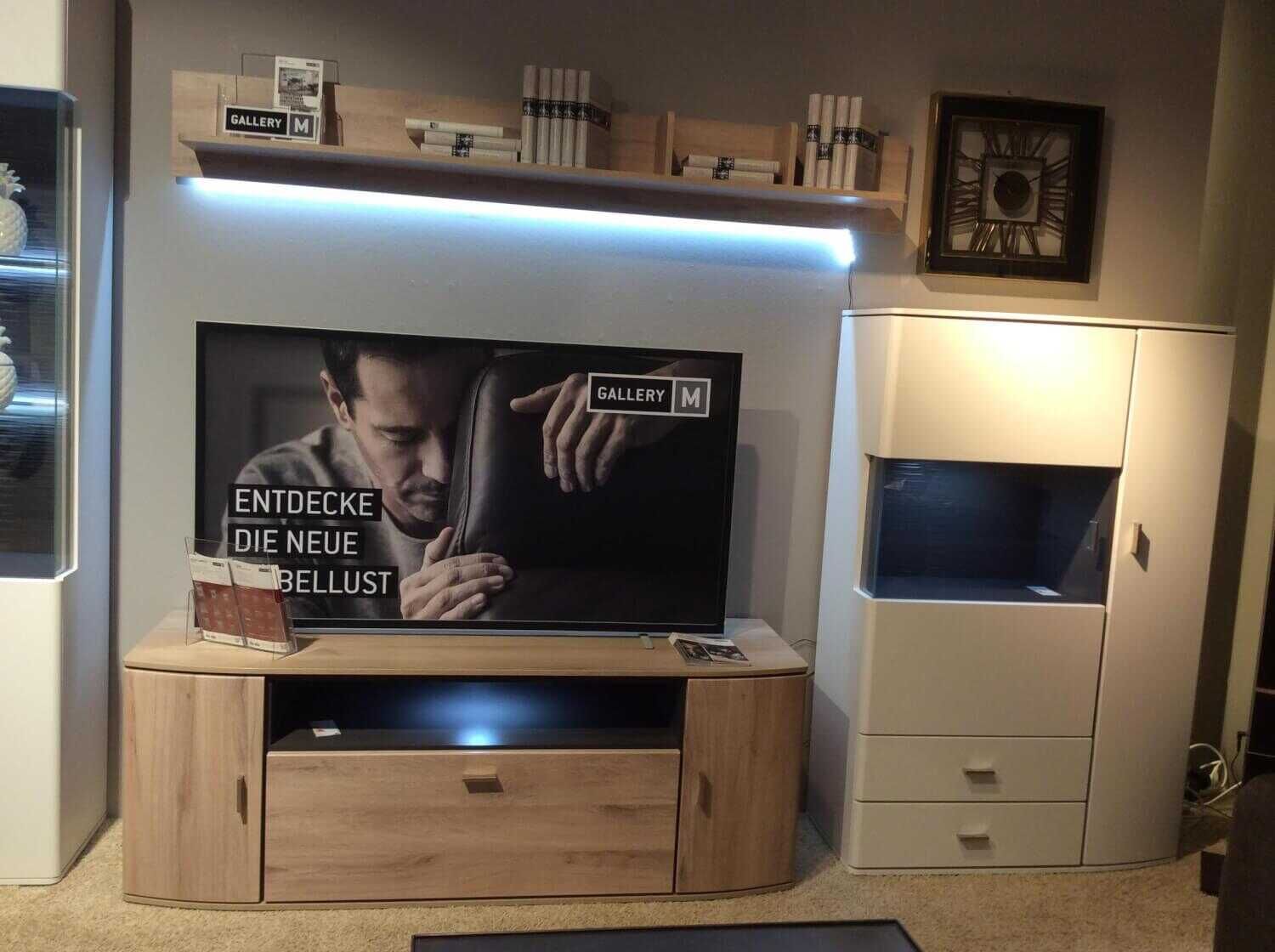 Gallery M - Wohnwand Malta MDF Melaminbeschichtet Weiß Arctic Matt - 3