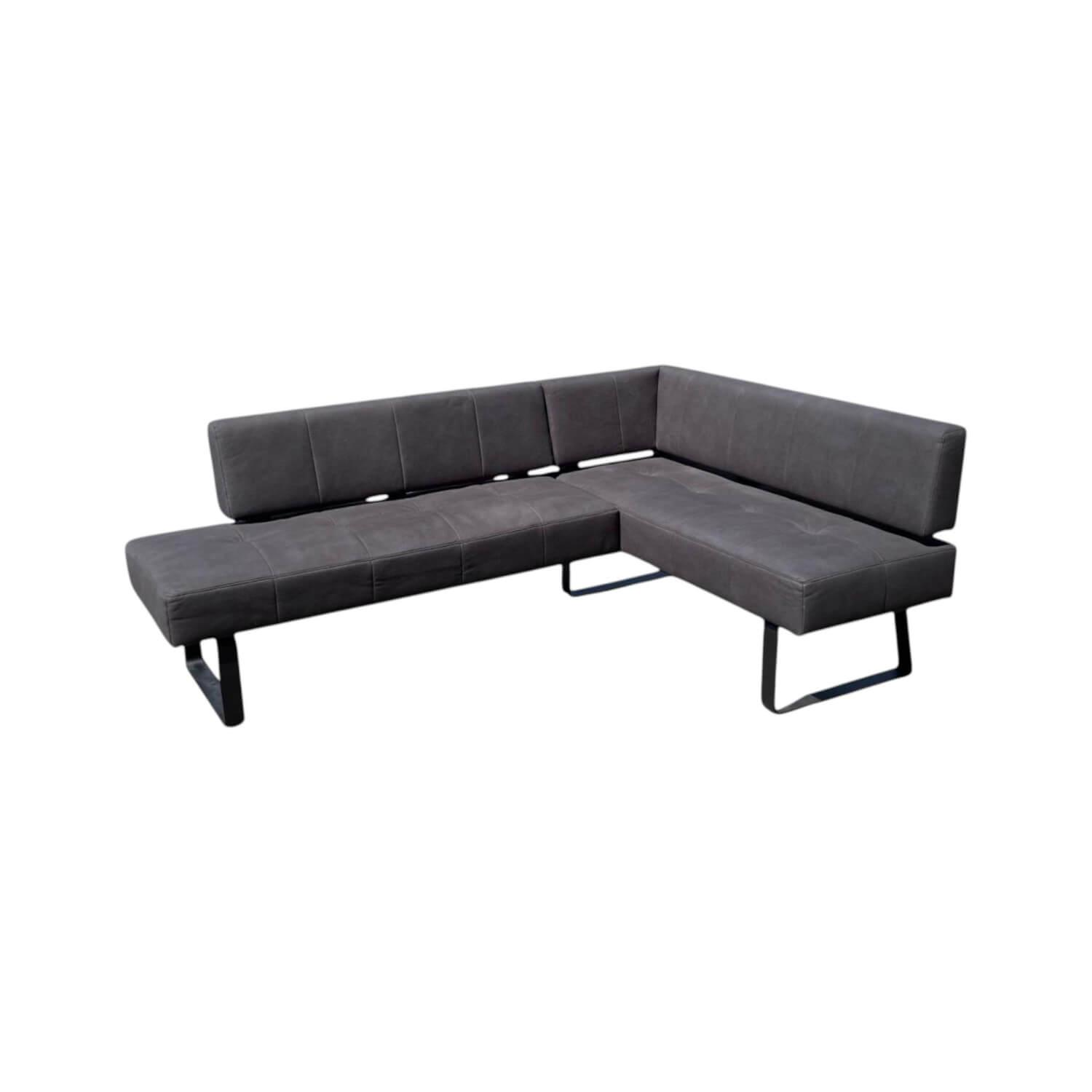 Eckbank 7917 Spider II Stoff 755 Schwarz Gestell Metall Schwarz Pulverbeschichtet
