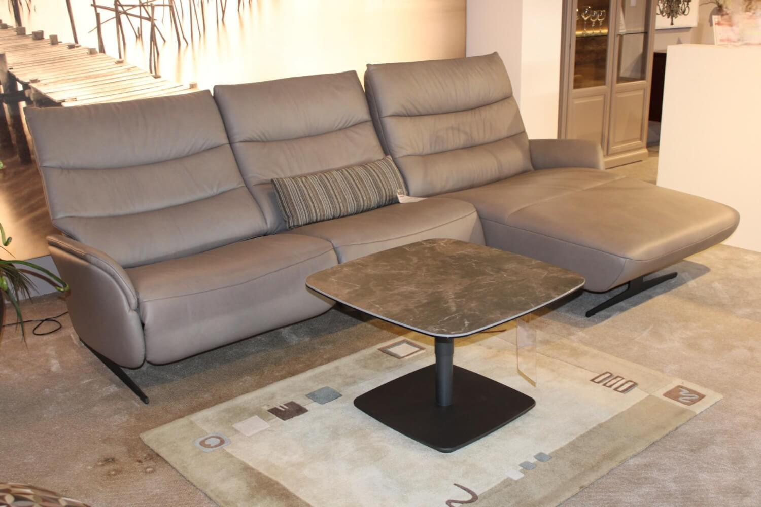 himolla - Ecksofa 4050 Leder Longlife Soft Shadow Grau mit Relaxfunktion - 2