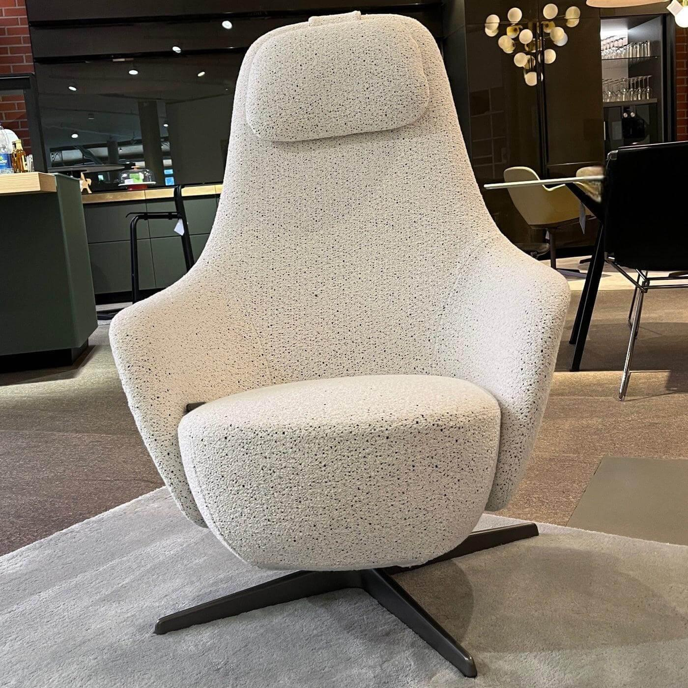B&B Italia - Sessel Harbor Laidback Stoff Sambuco Weiß Gestell Schwarz Pulverbeschichtet Inklusive Hocker - 6