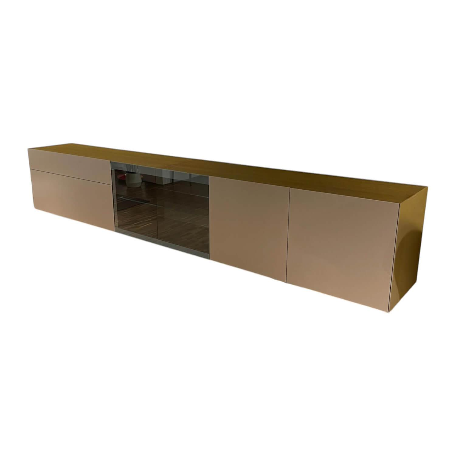 Interlübke - Hanging sideboard Cubus Light lacquer M10 bronze metallic gray Including showcase lighting - 1