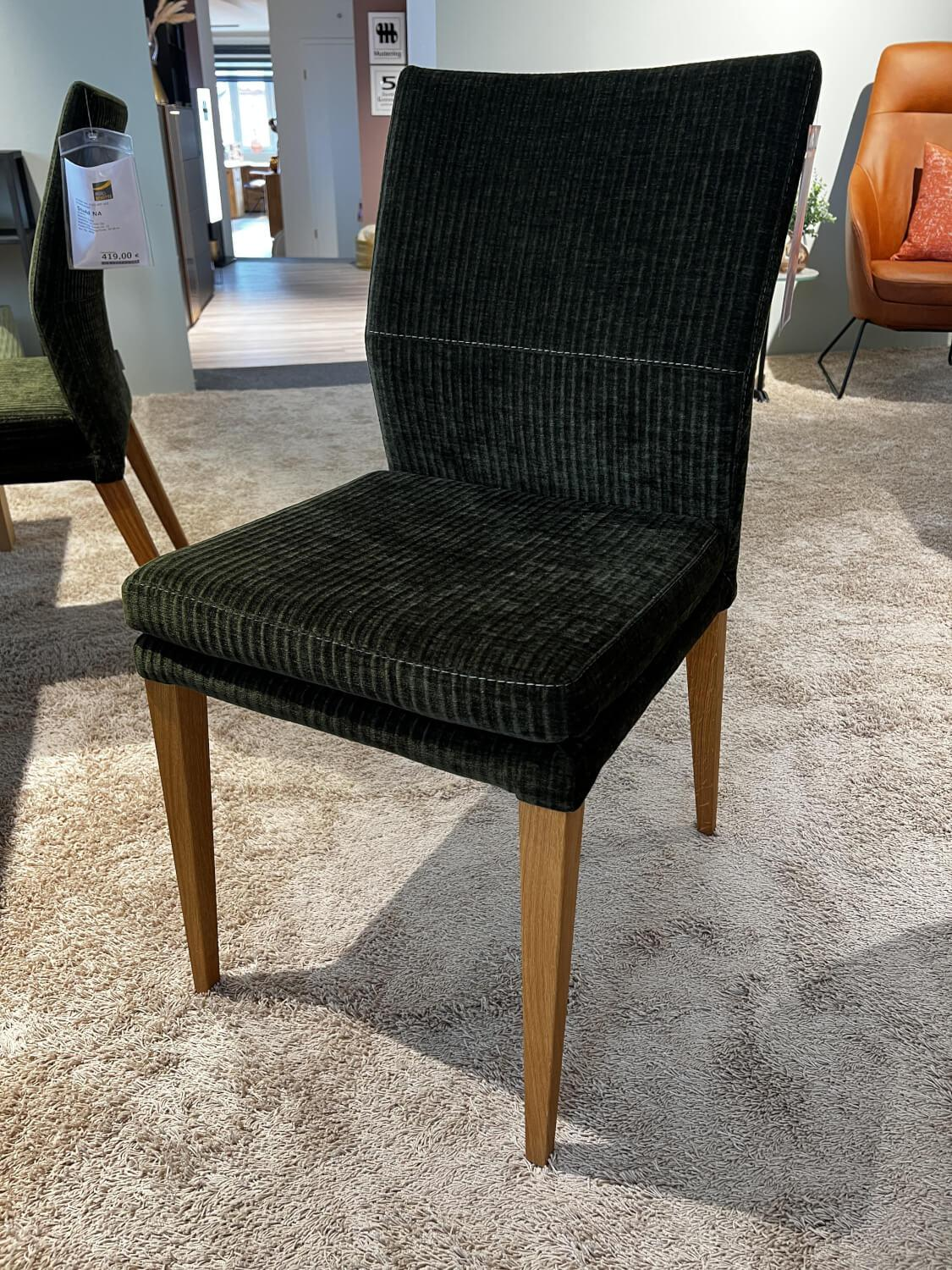 Natura - Set of 6 chairs Carry Fabric Chaves Forest Green Frame Oak 32 Oiled - 3