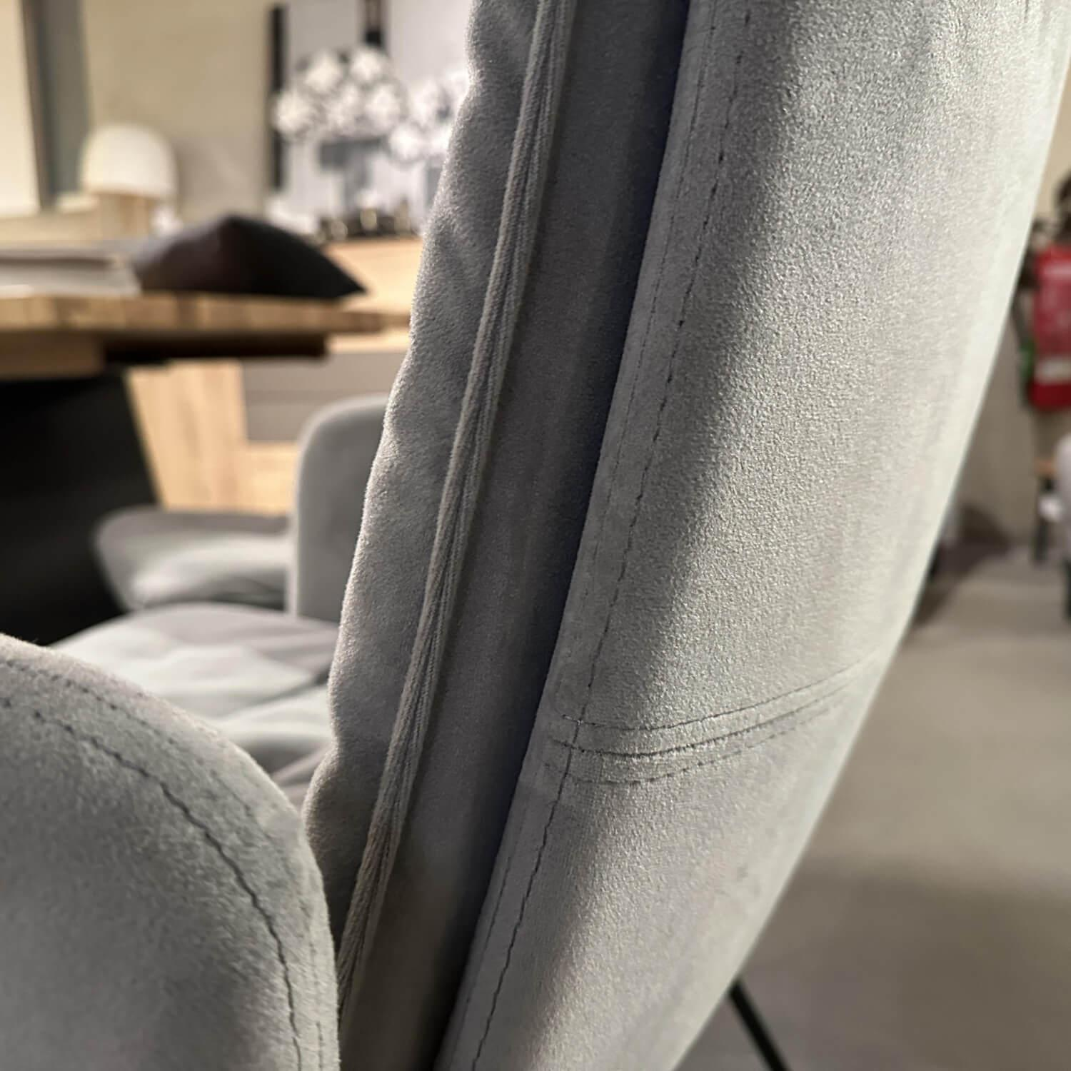 KFF - Sitzgruppe Arva Stitch Stoff Seven Dolphine 180 Grau Gestell Metall Anthrazit - 5