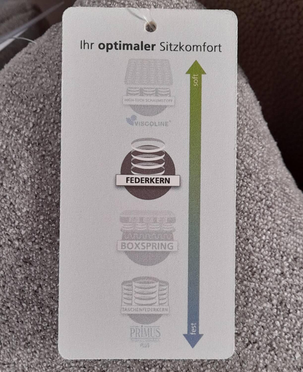 Arco - Ecksofa 50021 Stoff Ebba Quarz Grau Fuß Schwarz mit Kopfteilverstellung - 3