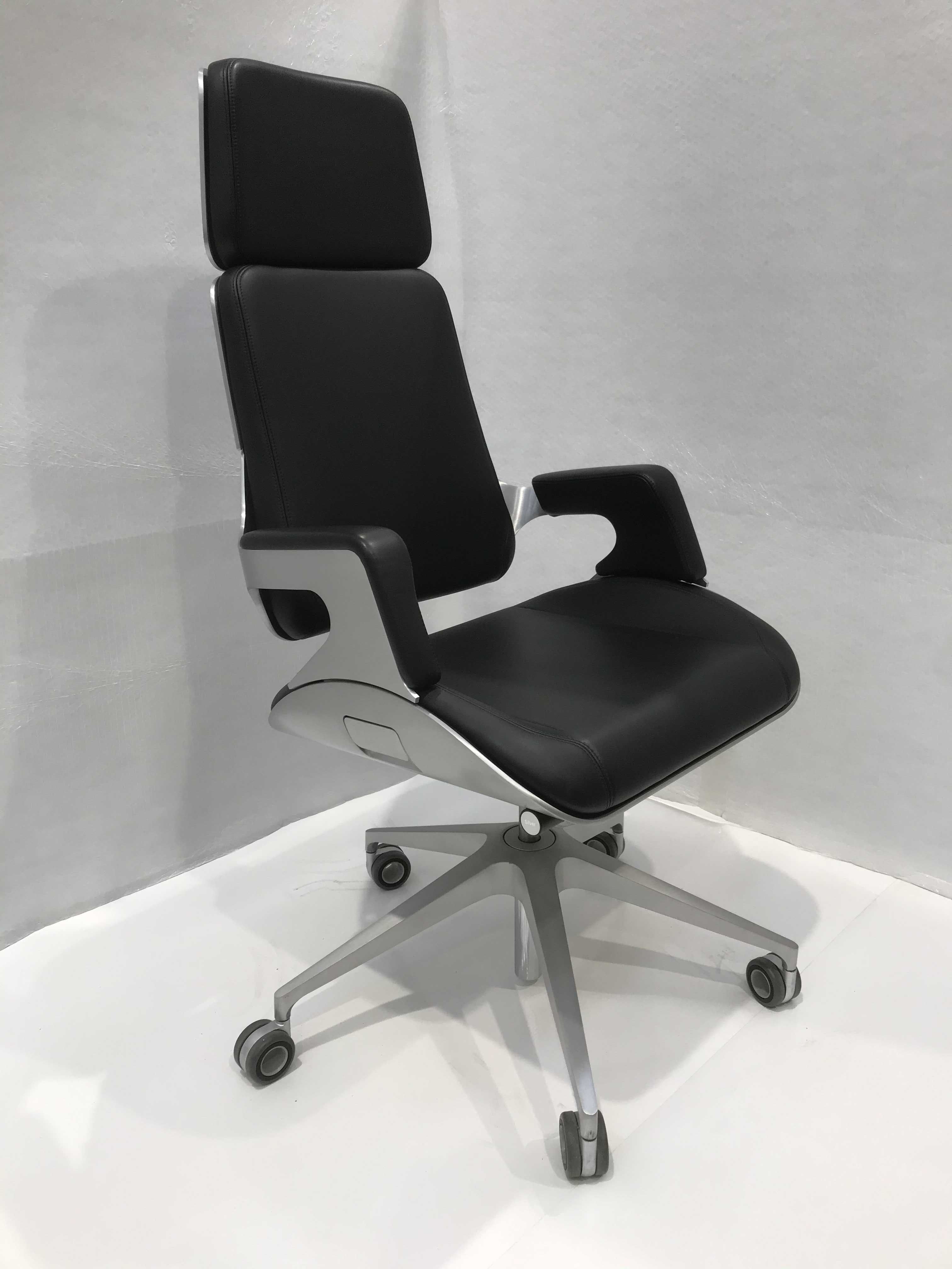 35094_1lfH8JCsEbmgbl Interstuhl - Bürodrehsessel Silver Rückenlehne Hoch Leder Schwarz - 11