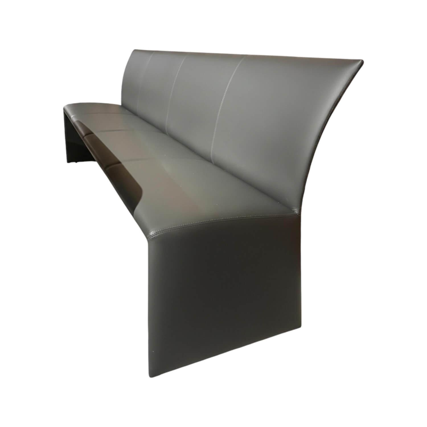 Draenert - Sitzbank Nobile 2510 Leder I R919 Anthrazit Gestell Metallwangen Lederbezogen Mit PVC Gleitern - 1