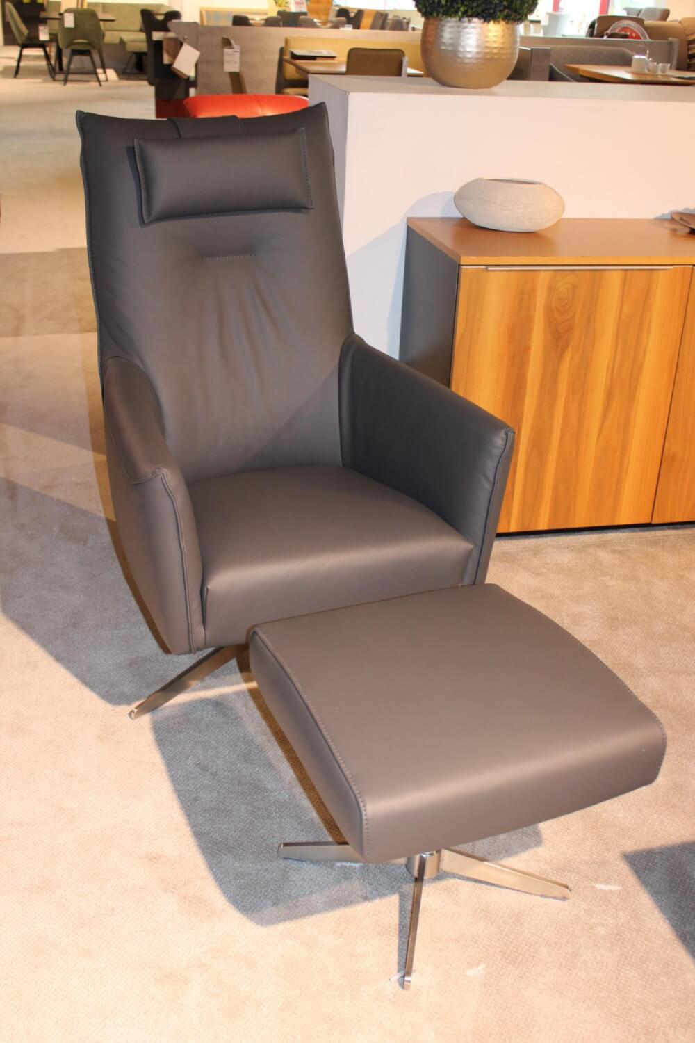 DFM - Garnitur Casablanca Leder W2 Anthrazit 2 Sofas 1 Sessel - 3