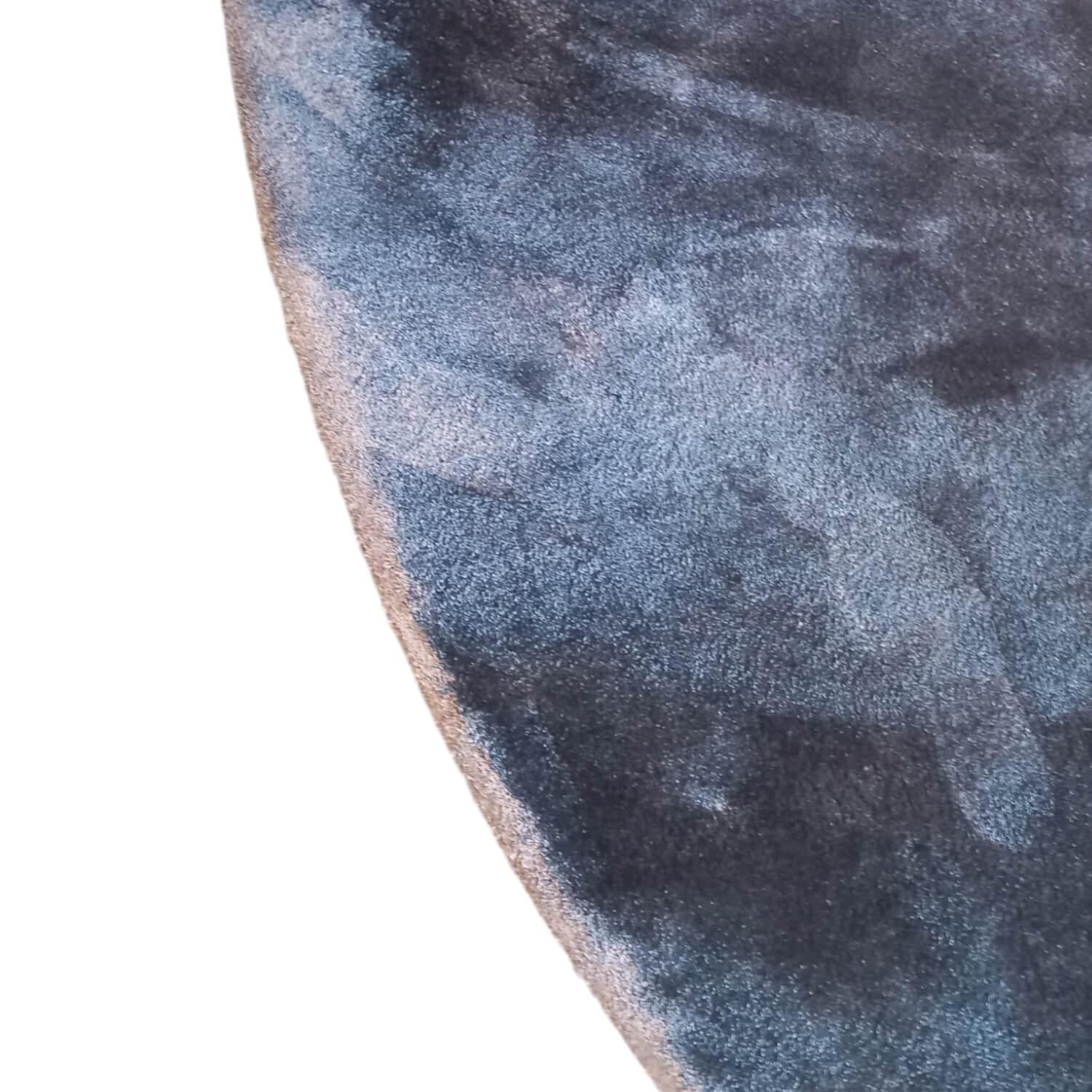 Longbarn - Teppich 380x380 Textil Liscio Rund Blau - 1