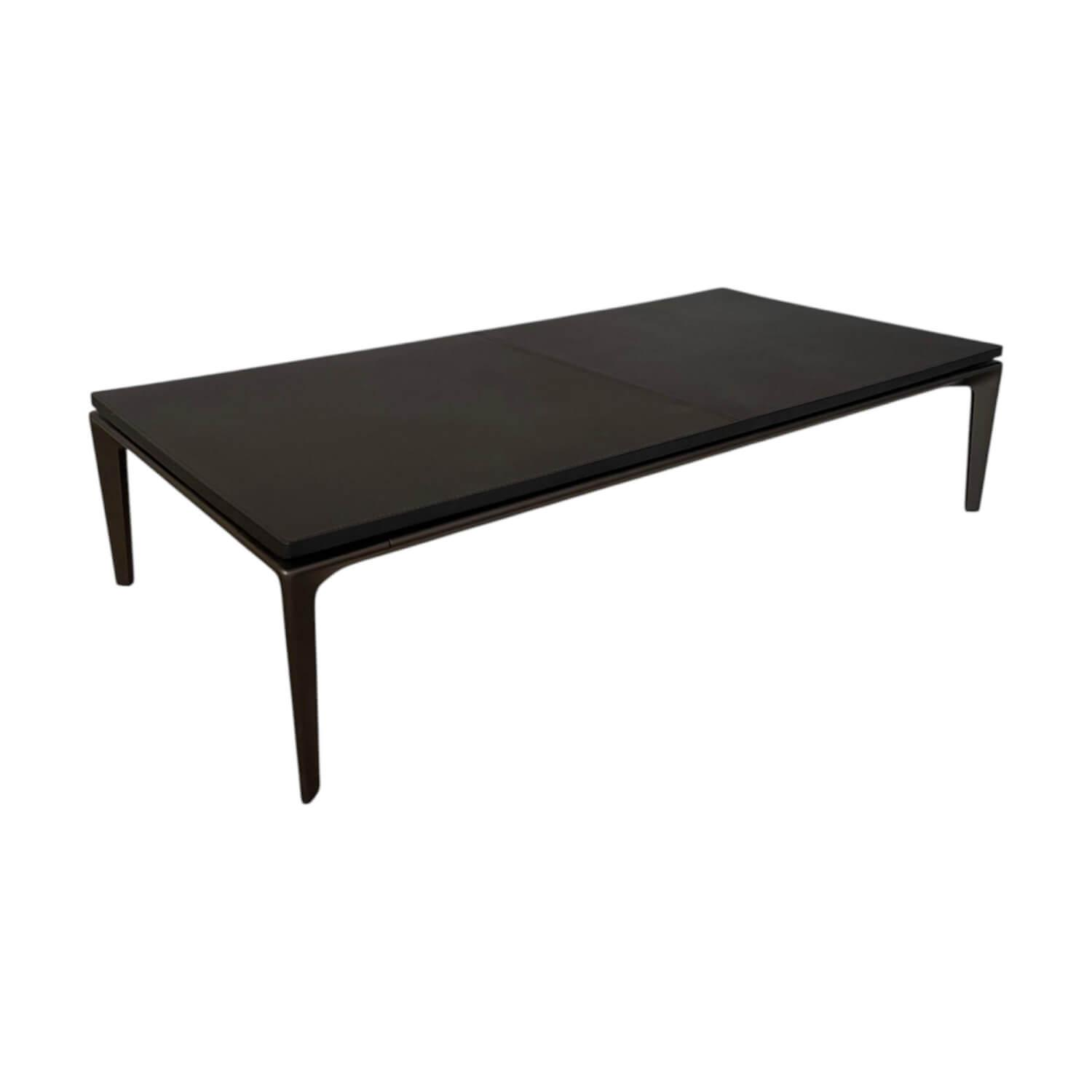 Walter Knoll - Beistelltisch Jaan Living 783 T1 Platte Leder Saddle Coffee Braun Gestell Bronze Schwarz Matt Pulverbeschichtet - 1