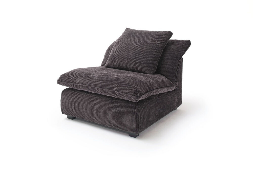 Raum.Freunde - Garnitur Ulf Stoff Diamon Anthrazit 1120 Holzfuß Schwarz Sofa Sessel - 3