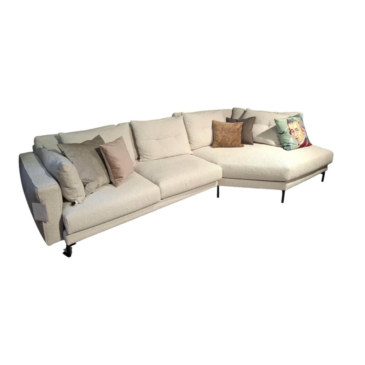 Raum.Freunde - Ecksofa Anesa Stoff Nolte Natur Beige Metallfuß Schwarz - 1