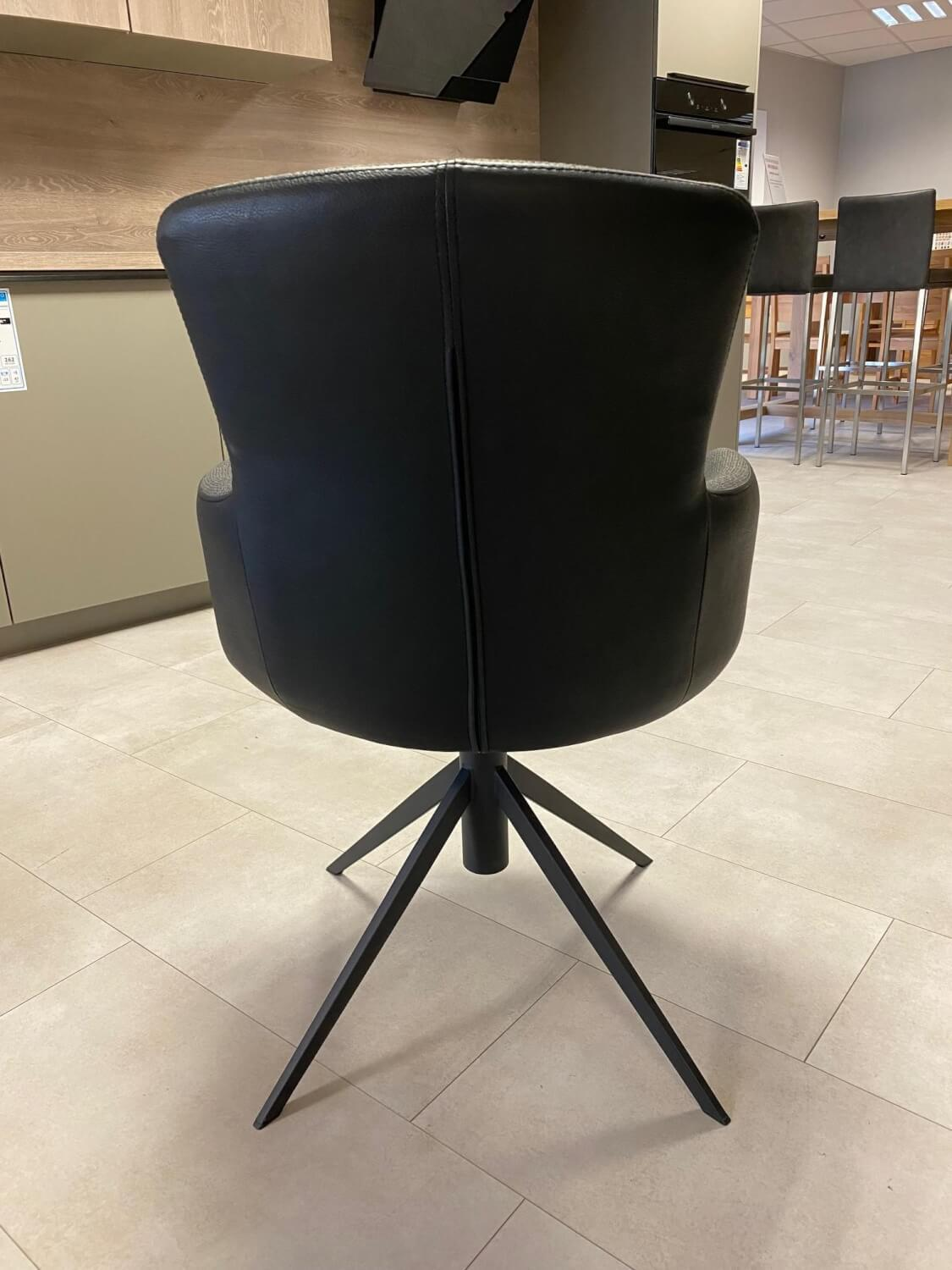 MCA Furniture - Armlehnstuhl Mecana Stoff Chenilleoptik Anthrazit Gestell Metall Schwarz (5 Stk. Verfügbar) Matt Drehbar - 3