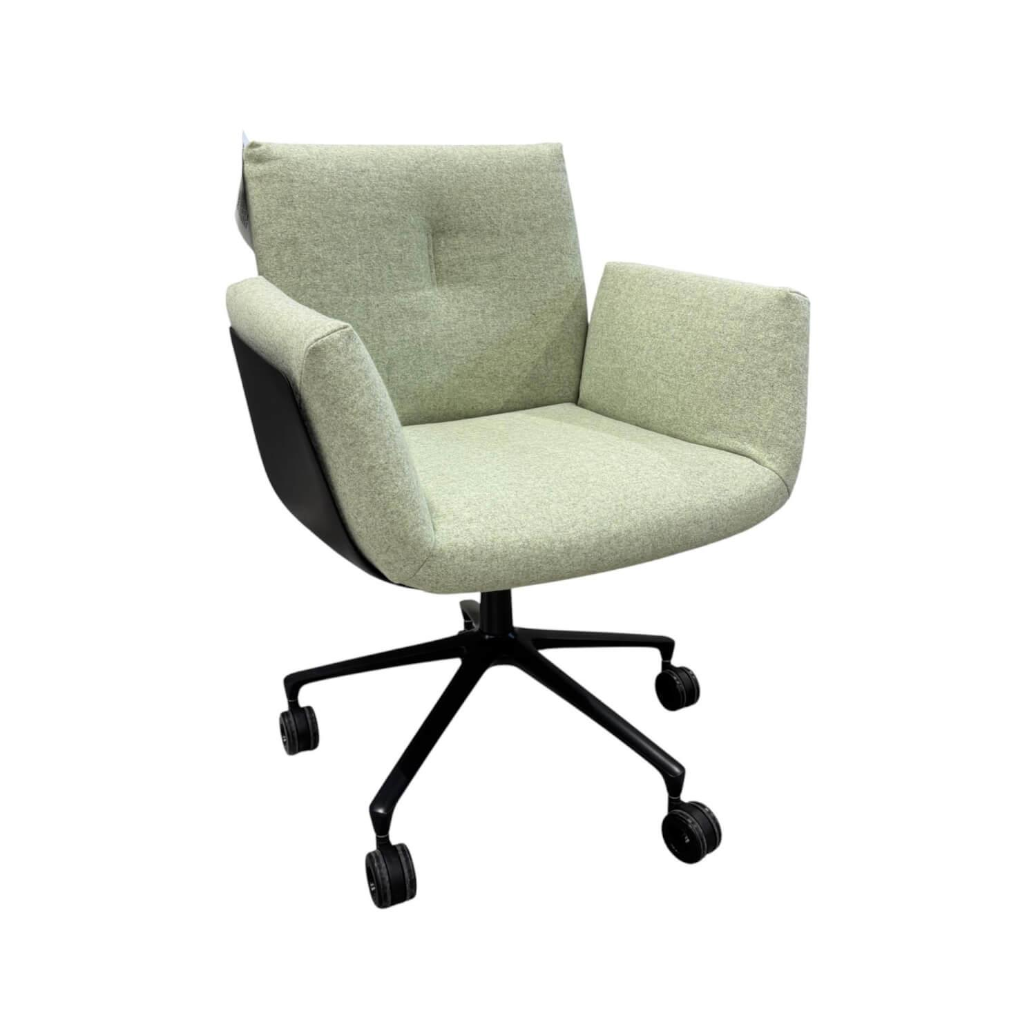 COR - Stuhl Alvo 825 Stoff Divina MD 913 Hellgrün 110 Schale Kunststoff Schwarz Gestell Schwarz Pulverbeschichtet Mit Rollen - 1