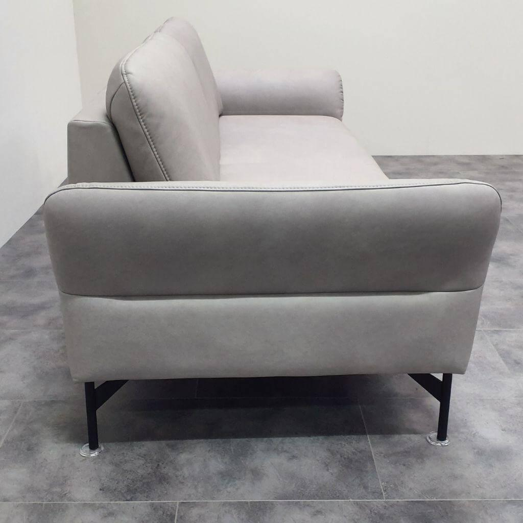 himolla - Sofa 3-Sitzer 1580 82 Q44 Leder 22 Softnappa Asche Grau Füße Anthrazit - 2