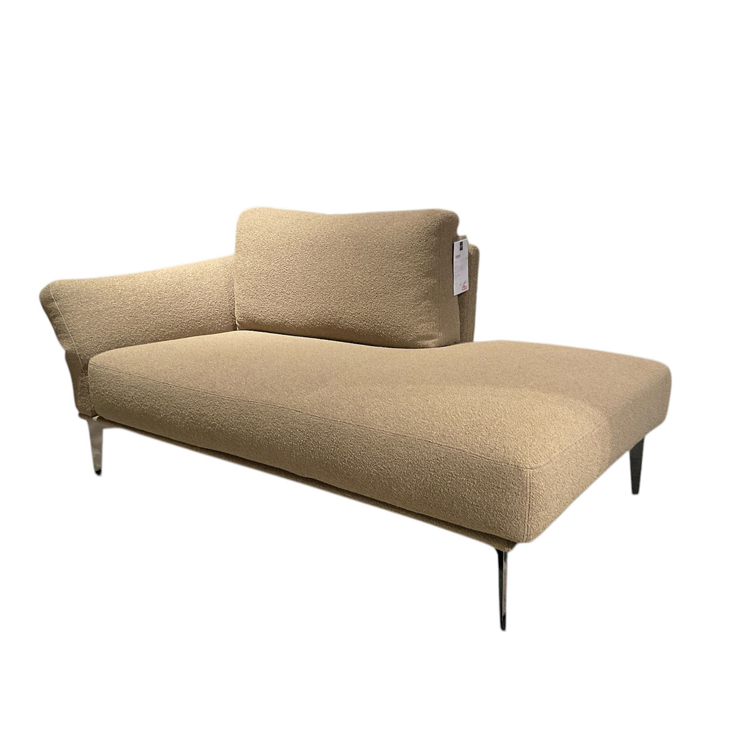 Cierre - Recamiere Aida Stoff 2 Orsetto 5 121 Beige Braun Gestell Schwarz Chrom Mit Klappbarere Armlehne - 1