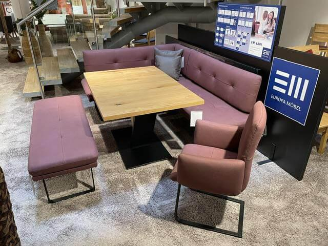 K+W - Essgruppe Vari Stoff 0755-15 Bordeaux Rot mit Tisch Eisteiche Furniert - 3