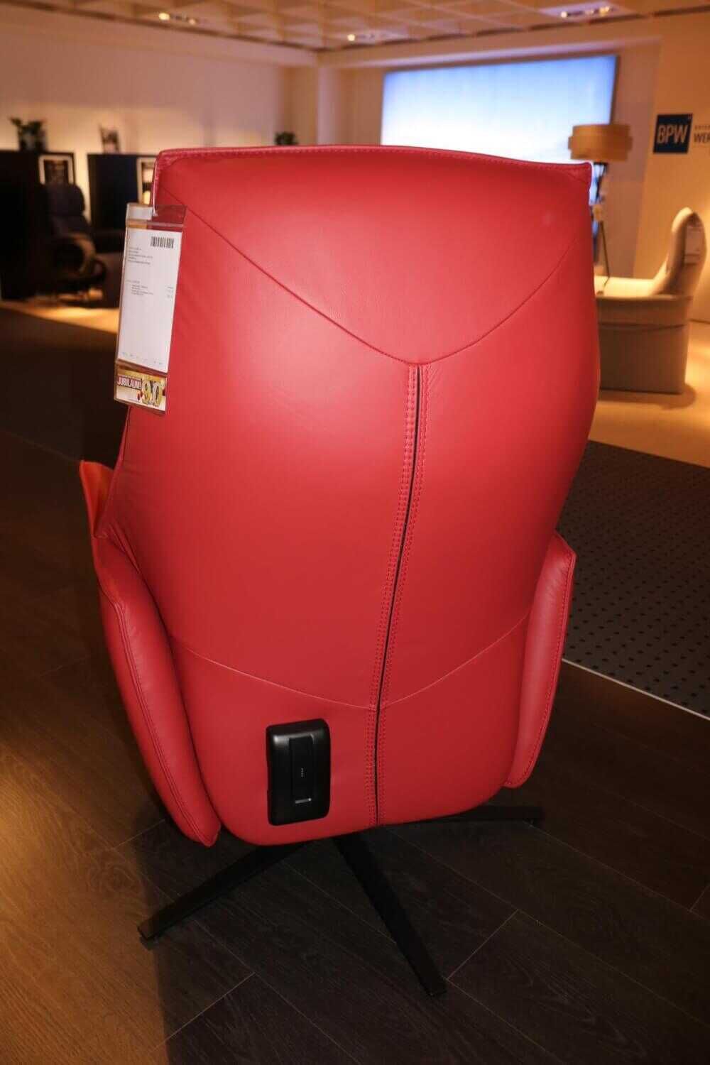 himolla - Sessel S-Lounger 7911 Leder 24 Kirsche Rot mit elektrischer Verstellfunktion Akku - 5