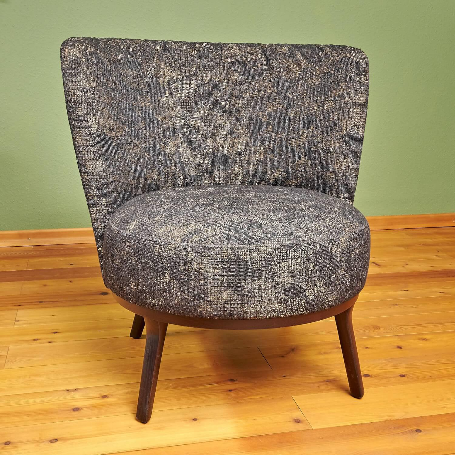 Bielefelder Werkstätten - Sessel Polo Cocktail Stoff JAB Citrin Grau Gold Gestell Esche Schwarz Gebeizt - 5