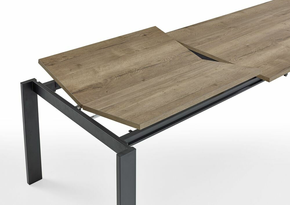 Niehoff - Esstisch Hamilton Platte Dekor Struktureiche Terra Gestell Metall Schwarz mit Auszug - 3