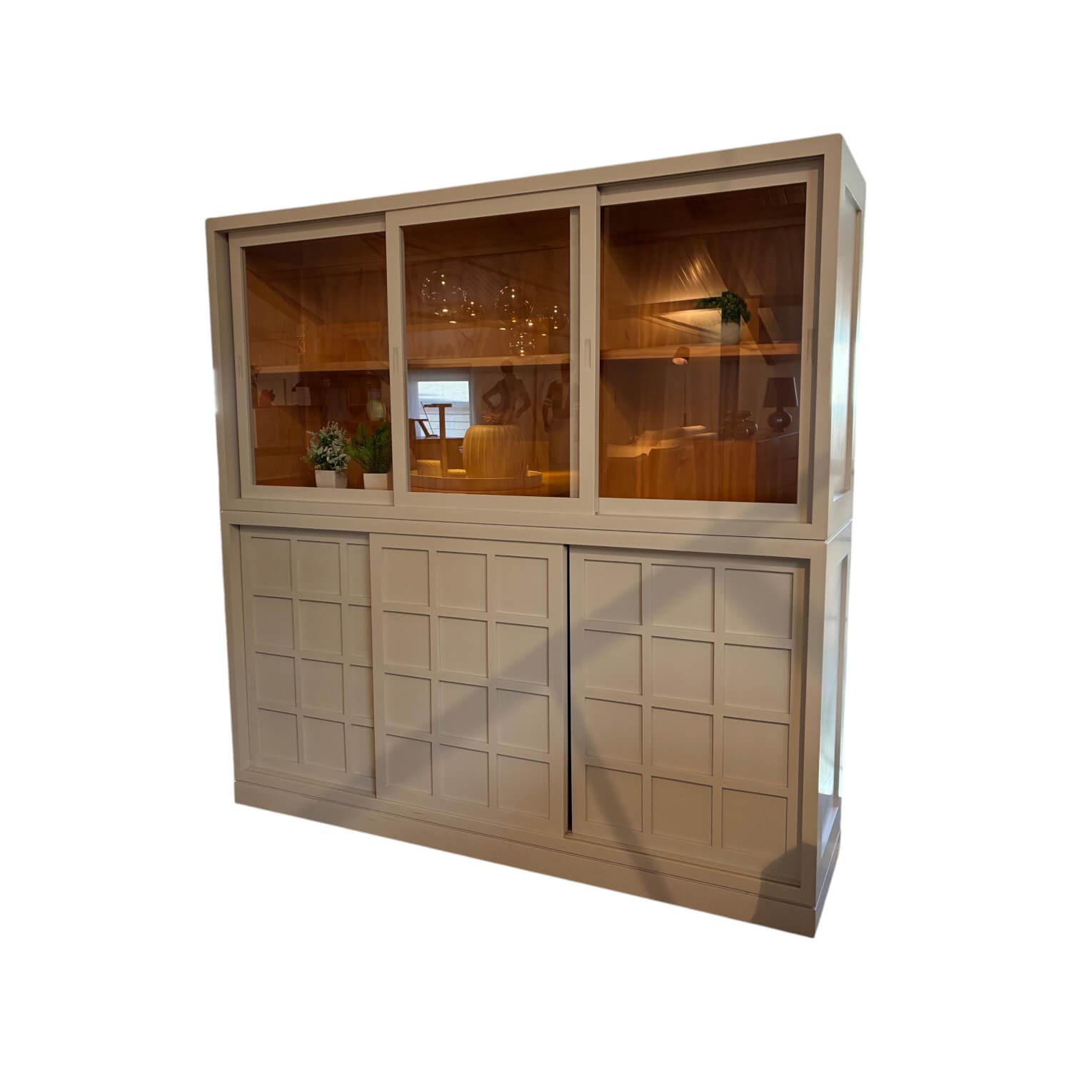 Marktex - Vitrine 6280-02 Multimodus Pinie Bicolor Farbig Lasiert Grau - 1