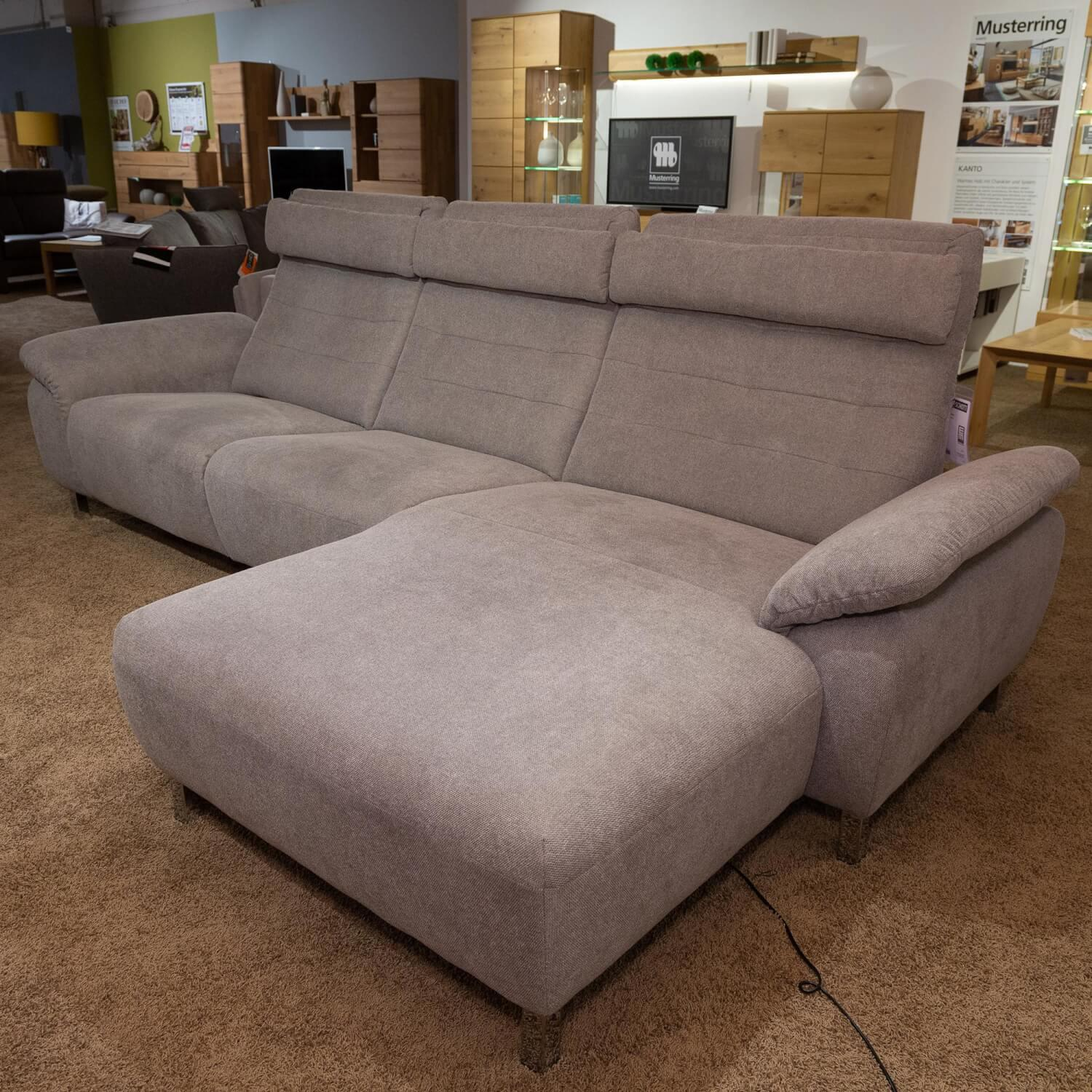 Carina - Polstergarnitur Soft EM Sofia Stoff Free Stone Metallfuß Chrom Glänzend - 5