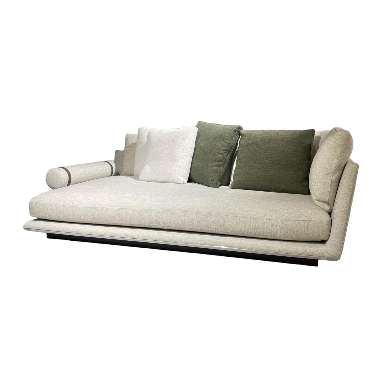 B&B Italia - Sofa Noonu Stoff Grau Meliert Rahmen Aluminium Glänzend Poliert - 1