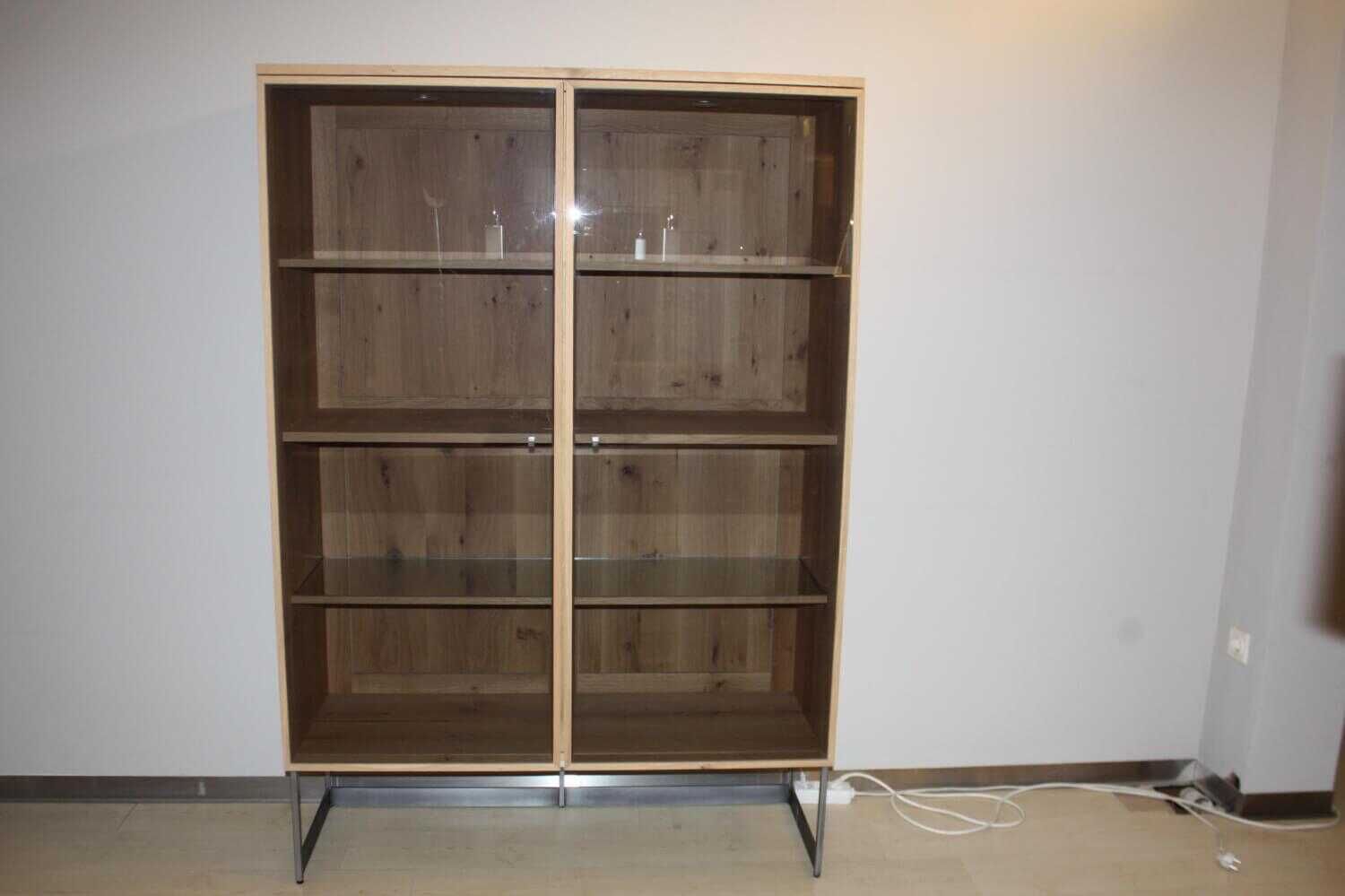 Scholtissek - Highboard Werra Knorrige Eiche Nur Weiß Geölt Holzrahmen mit Glas - 2