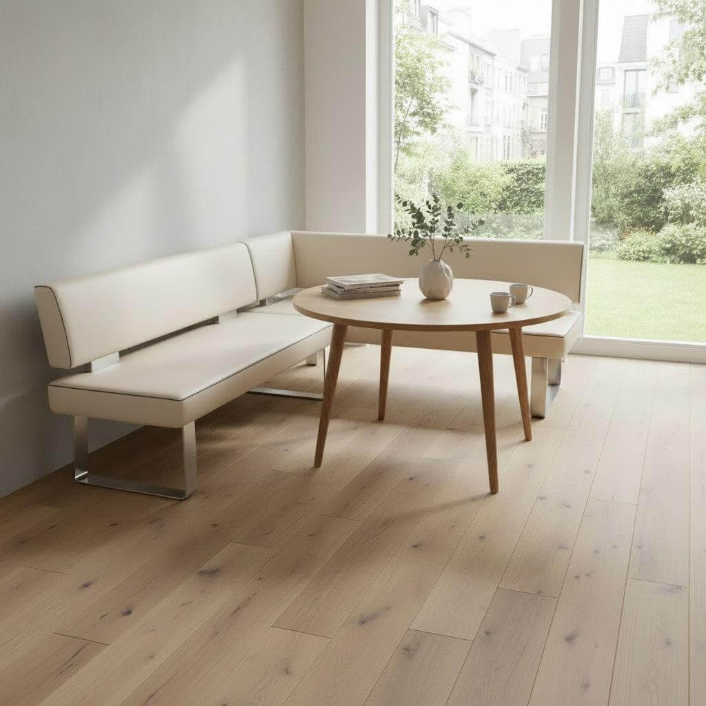 Eckbank 4391 Game Plus Stoff Microfaser 925 32 Beige Gestell Edelstahl Gebürstet