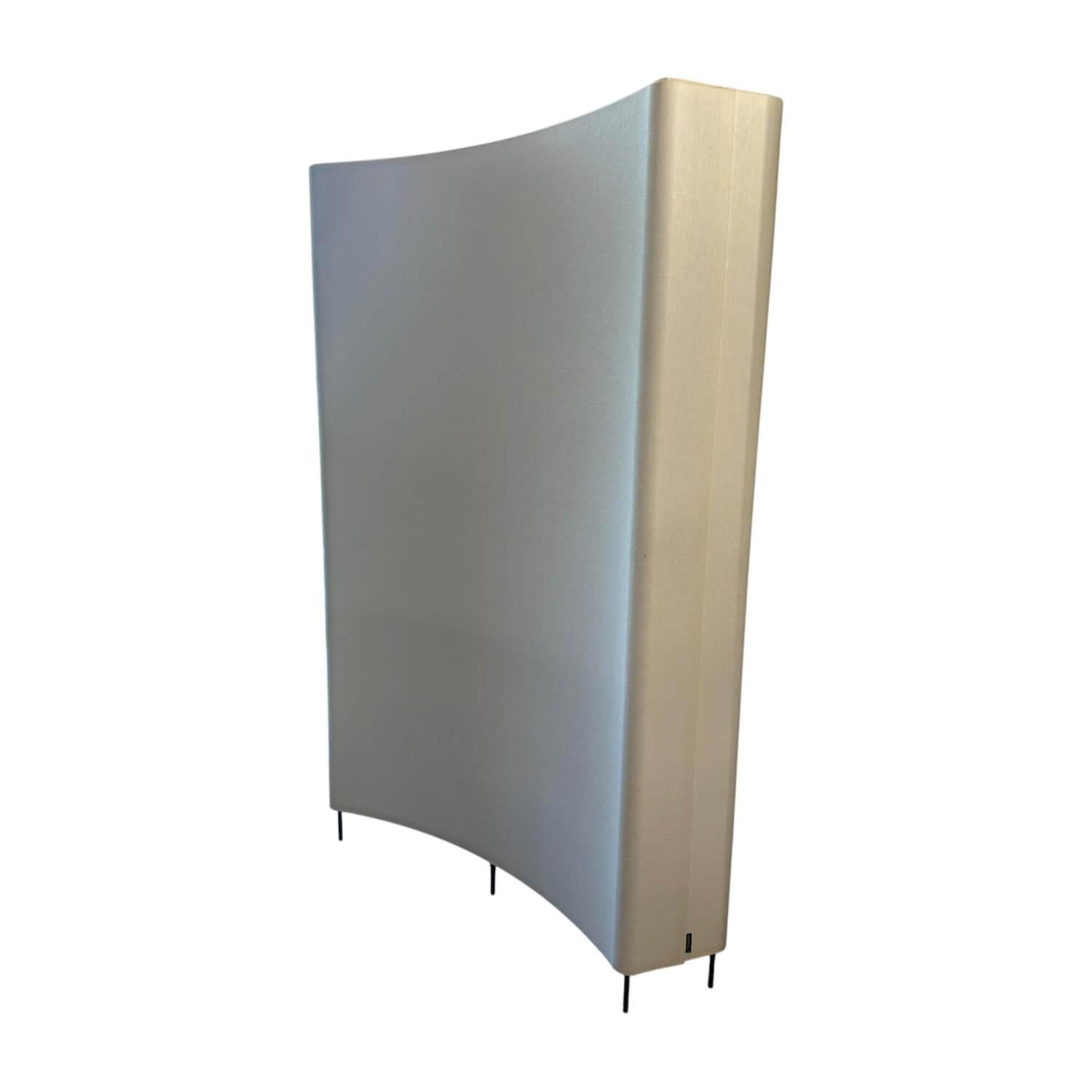 Minotti - Stehleuchte Blanche Halbrund Schirm Leinen Weiß Gestell Nickel Struktur Black Schwarz - 1