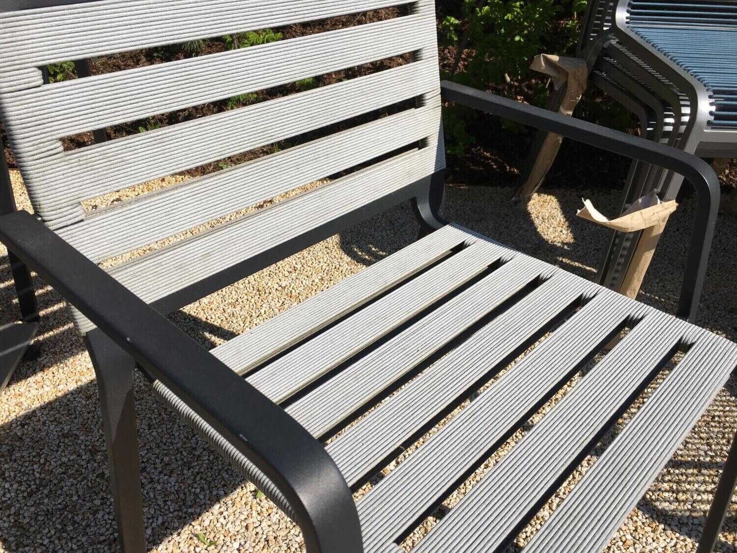 Kristalia - 4er-Set Stuhl Riemen Anthrazit Rest Aluminium Schwarz Lackiert - 10