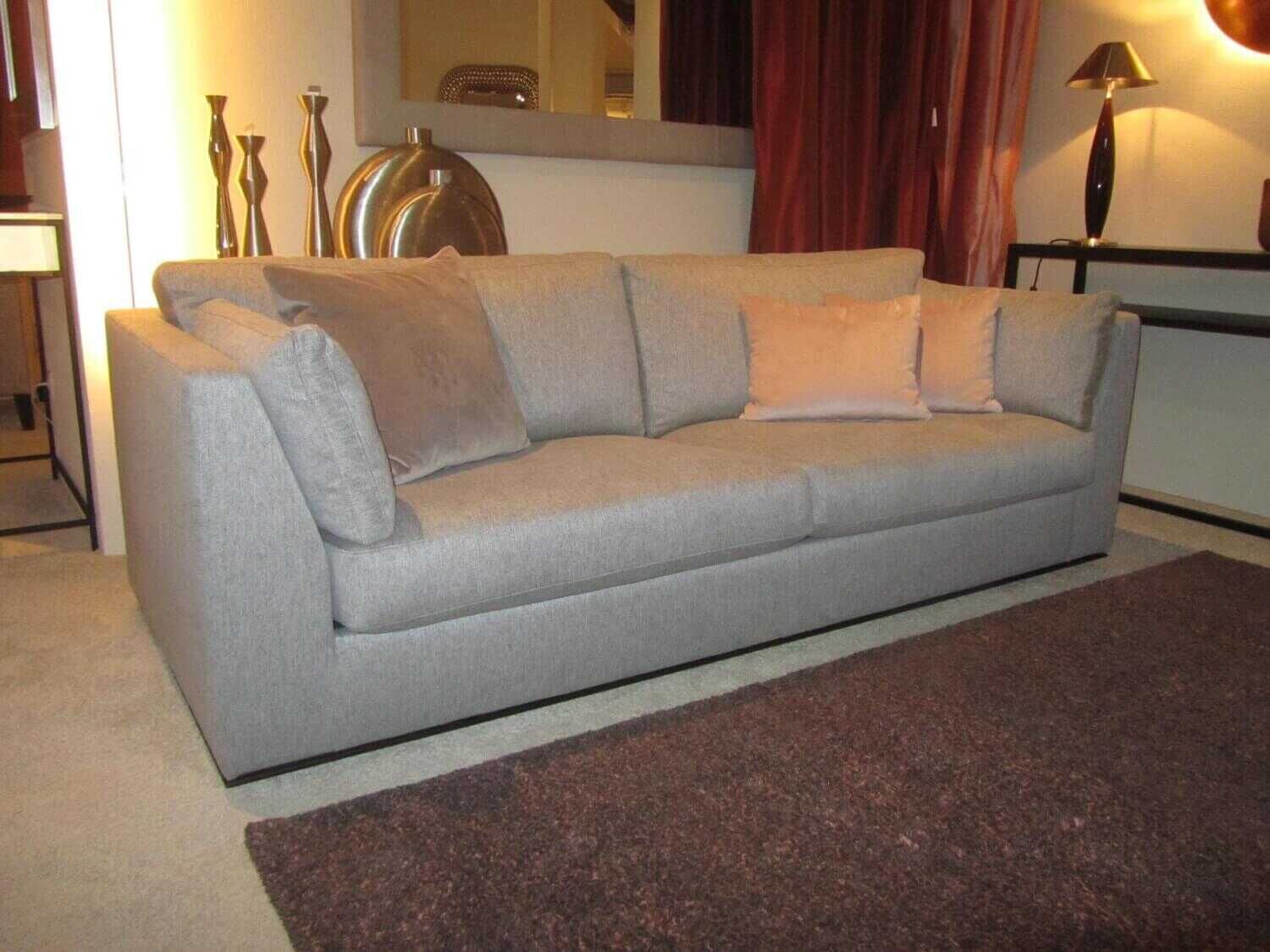 Bielefelder Werkstätten - Sofa Inspiration Stoff Gr. T Noah BW1744-292 Beige Grau mit Hocker und Kissen - 7