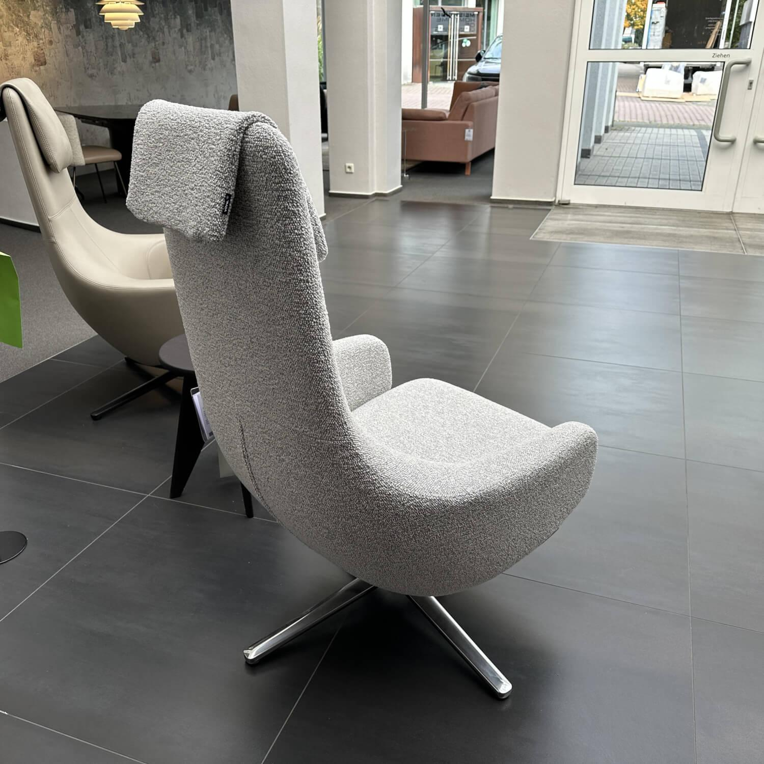 Vitra - Sessel Repos 210 746 00 Stoff Nubia F100 Creme Sierragrau Grau Gestell Poliert - 2