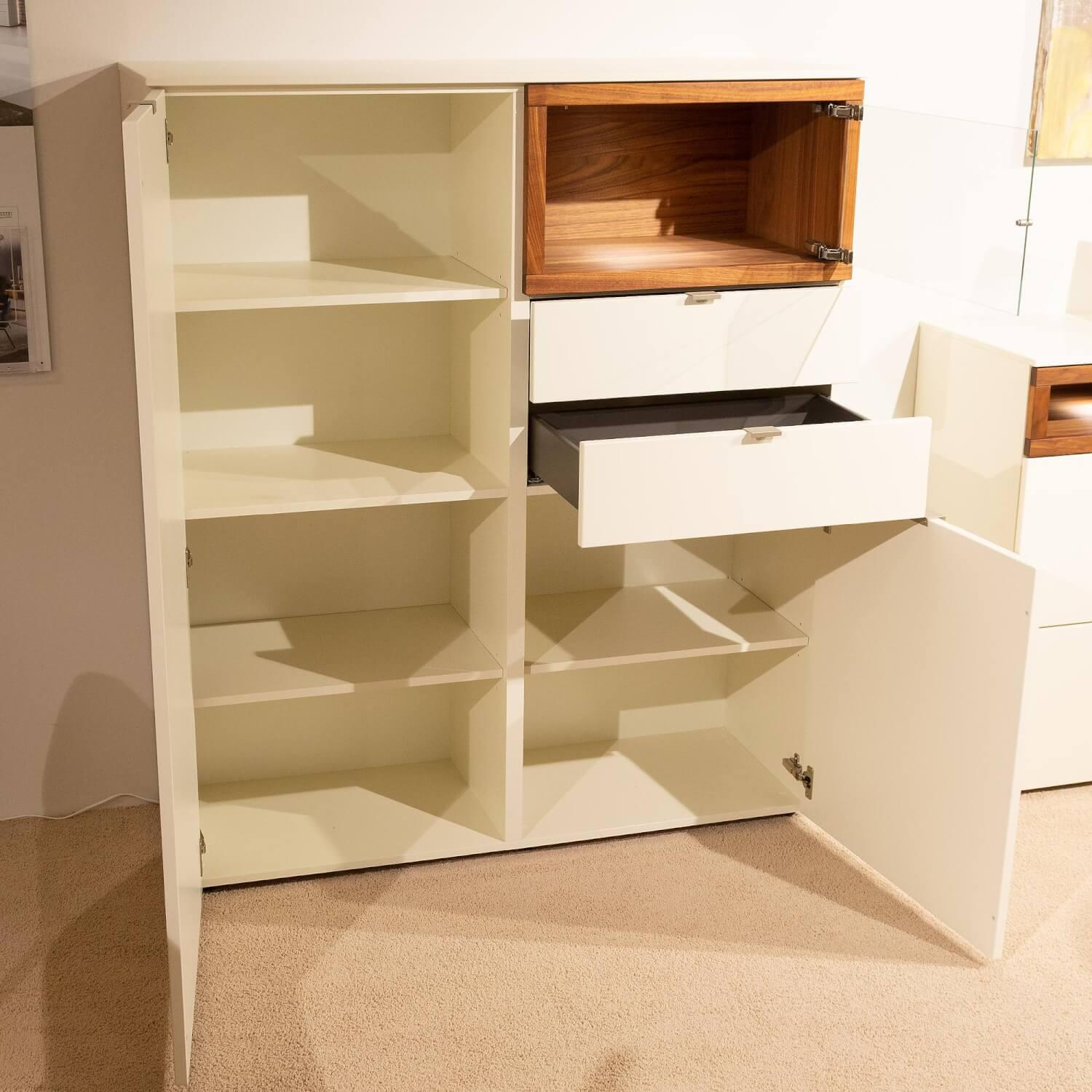 Venjakob - Highboard LS 2680 Lack Weiß Matt Offenes Fach Colorado Nussbaum Geölt - 5