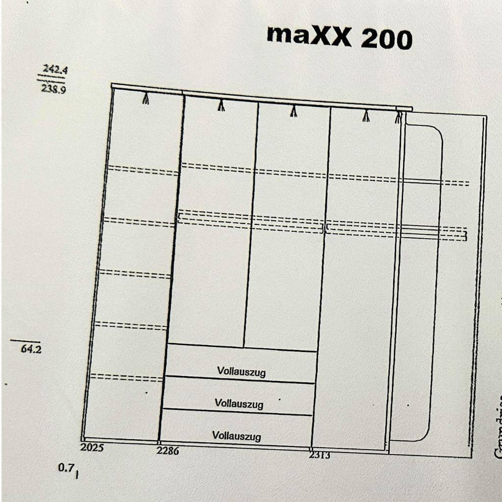 Loddenkemper - Kleiderschrank Maxx 200 Lack Weiß Matt Griffe Edelstahloptik Mit LED-Einbauspots - 11