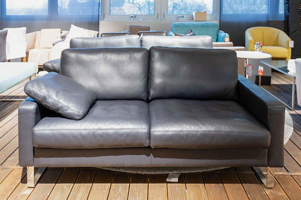 Cramer Polstermanufaktur - Polstergruppe CBF Leder Anilina Top Marine Dunkelblau Gestell Chrom - 4
