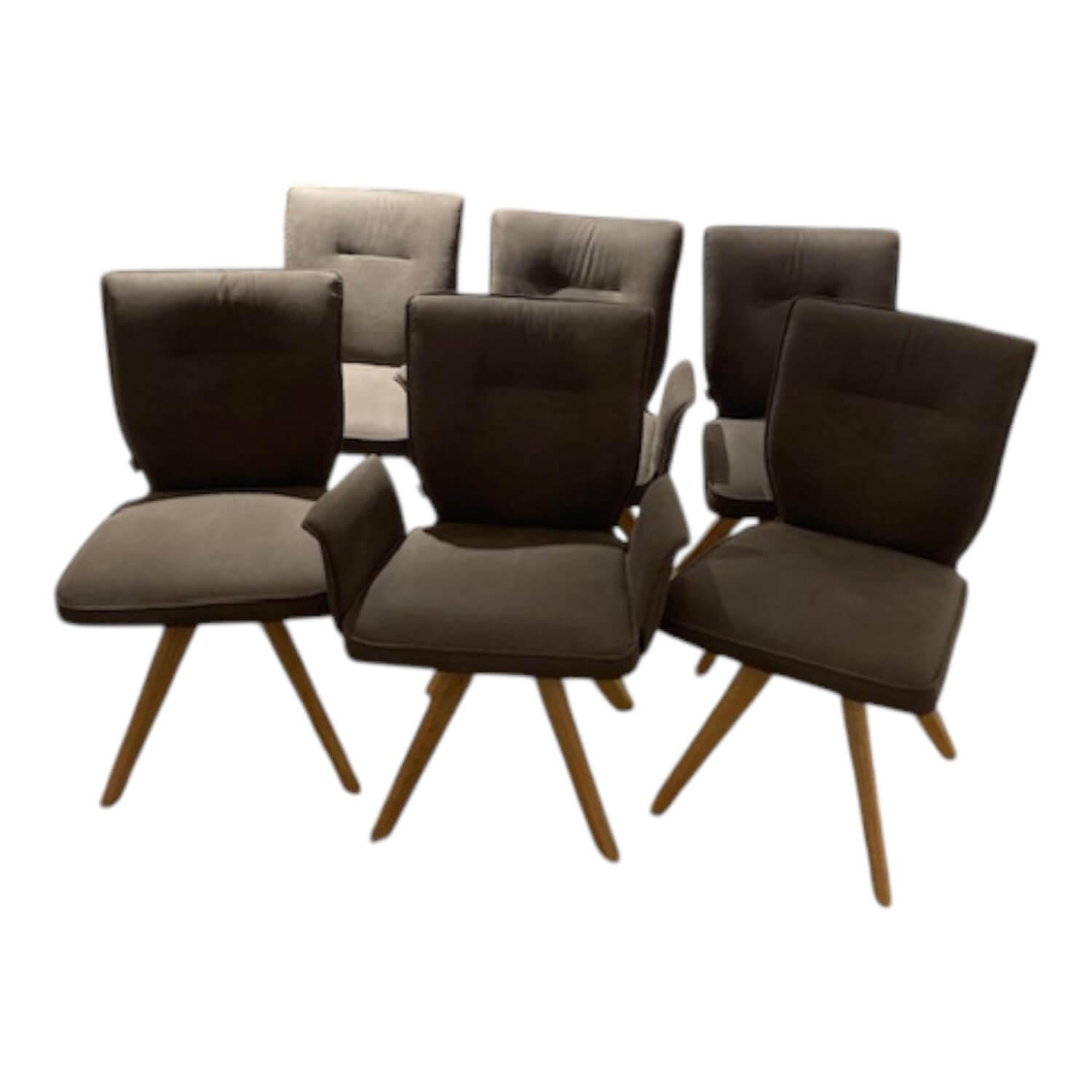 Natura - 6er-Set Stuhl Westmore Stoff Texel Schlamm Braun Grau - 1