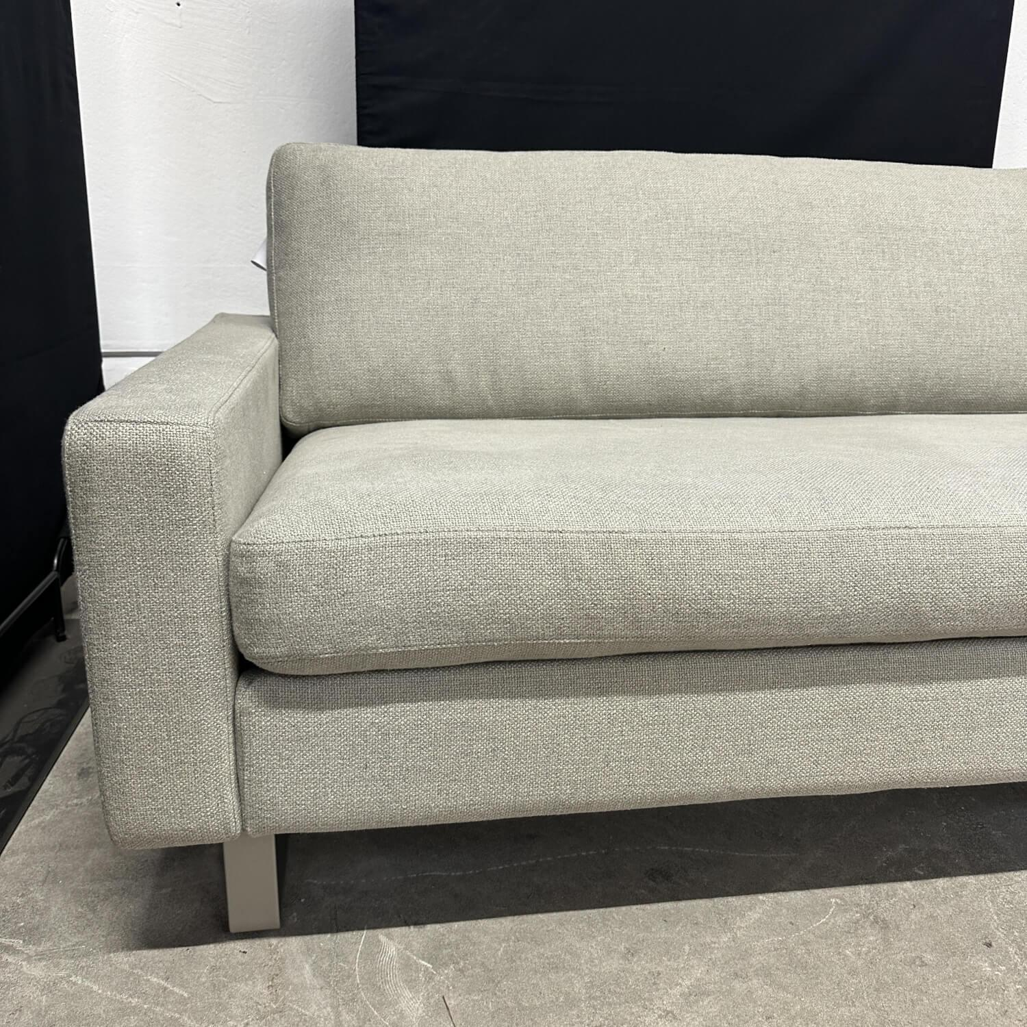 COR - Ecksofa Conseta Stoff 8311 Muschel Grau Metallkufen F04 Feinstruktur Stahl Mit Filzgleitern Inklusive Hocker - 2